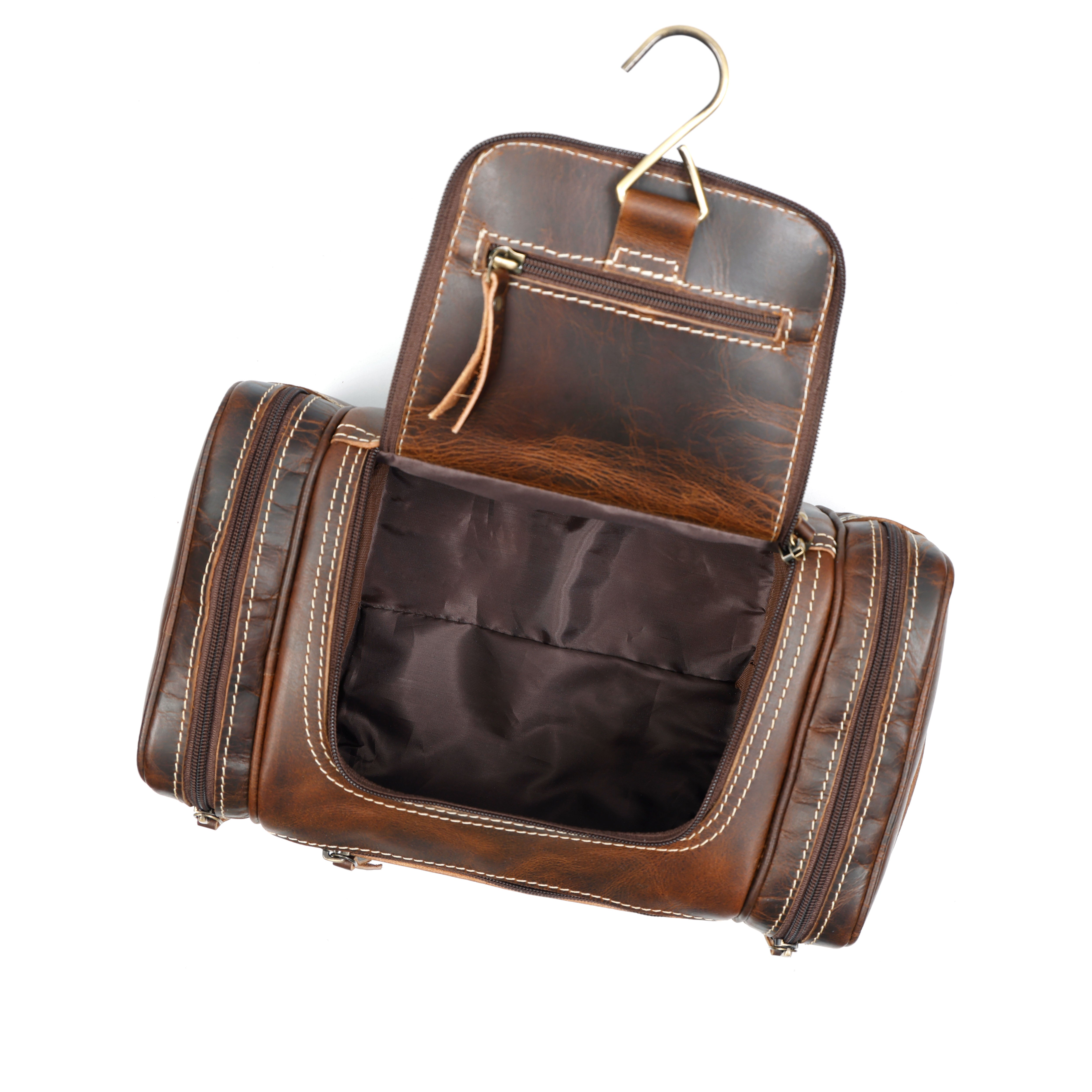 Premium Buffalo Leather Rolling Travel & Work Combo Set