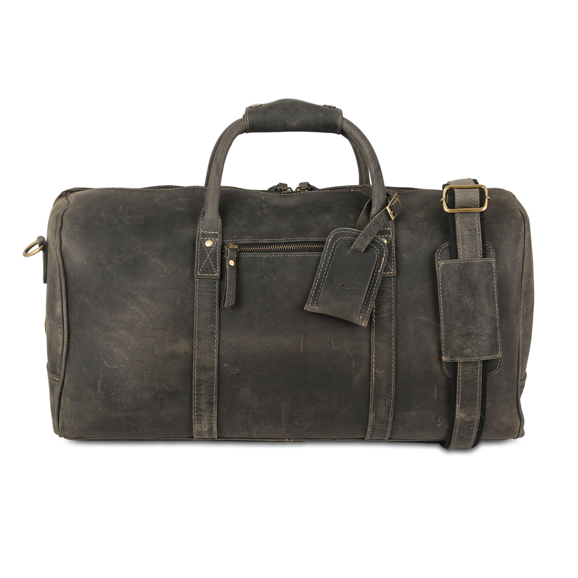 Leather 20-Inch Travel Duffel Bag for Men and Women - Full Grain Leather Overnight, Weekend, Gym, and Sports Bag