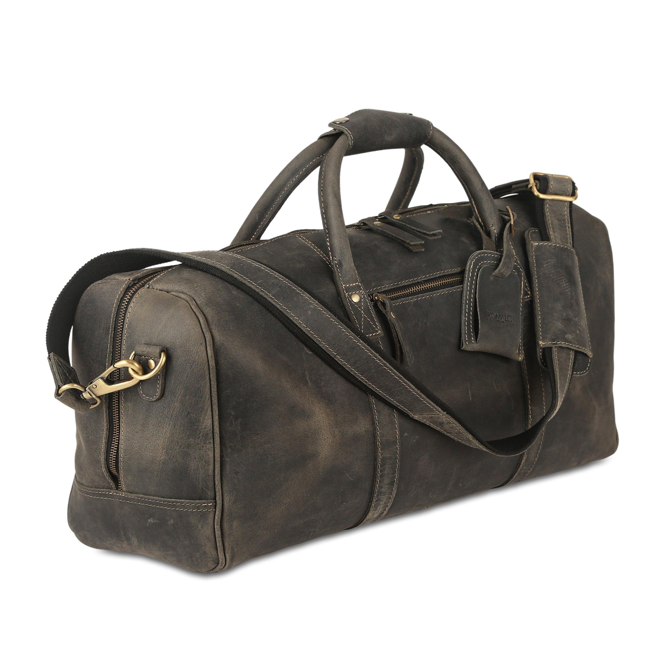 Leather 20-Inch Travel Duffel Bag for Men and Women - Full Grain Leather Overnight, Weekend, Gym, and Sports Bag
