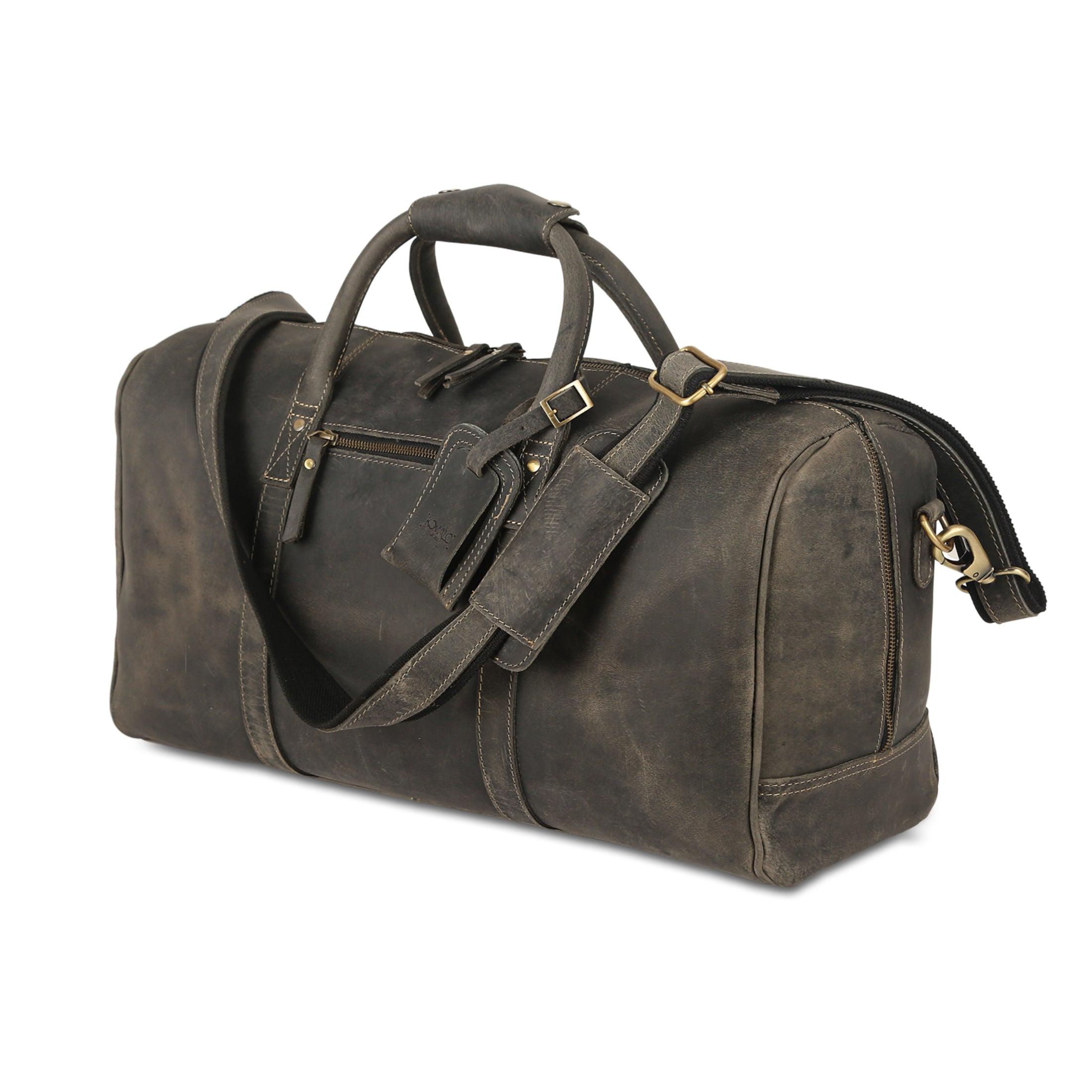 24-Inch Full Grain Leather Duffel Bag for Men & Women – Travel, Gym & Weekend Overnight Bag