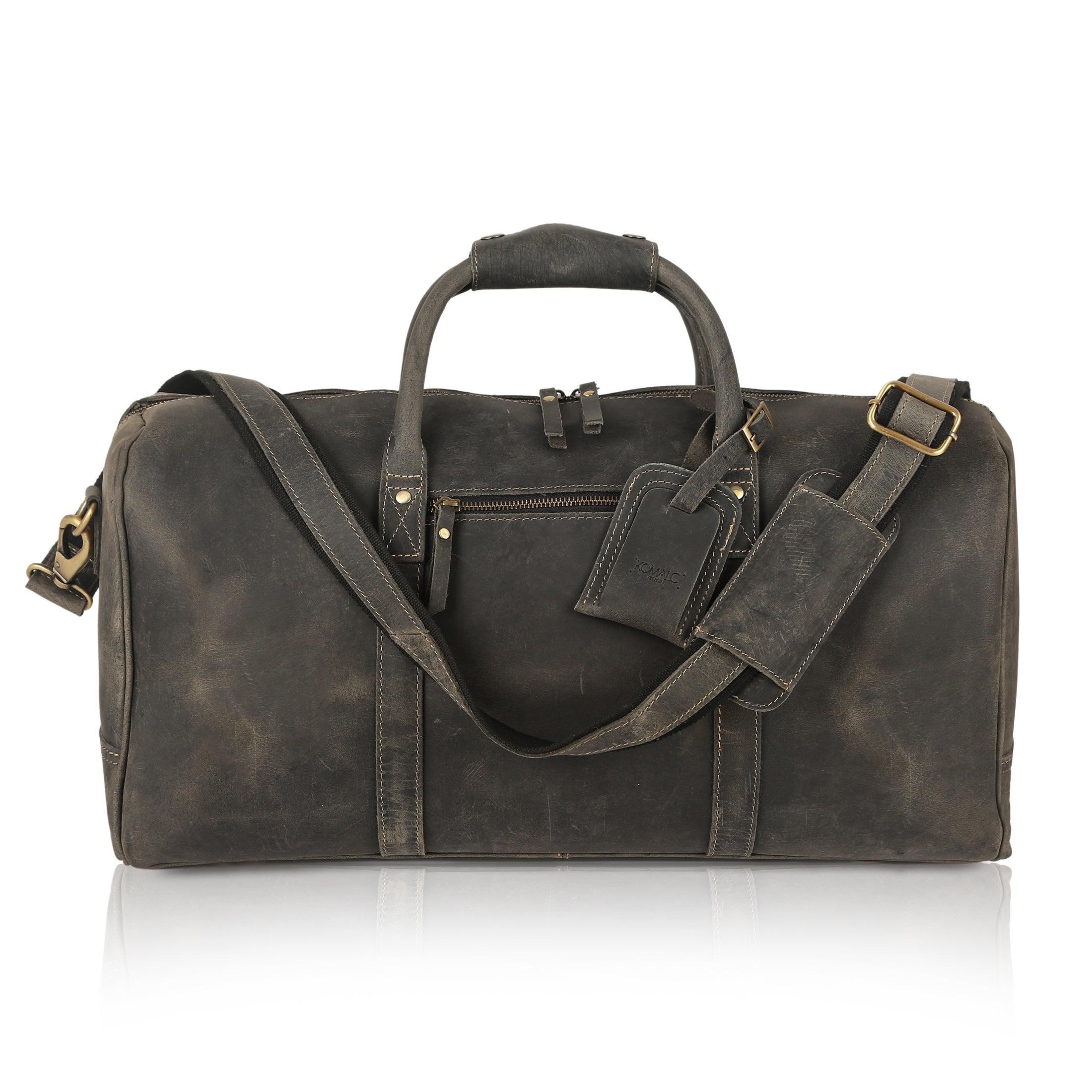 24-Inch Full Grain Leather Duffel Bag for Men & Women – Travel, Gym & Weekend Overnight Bag
