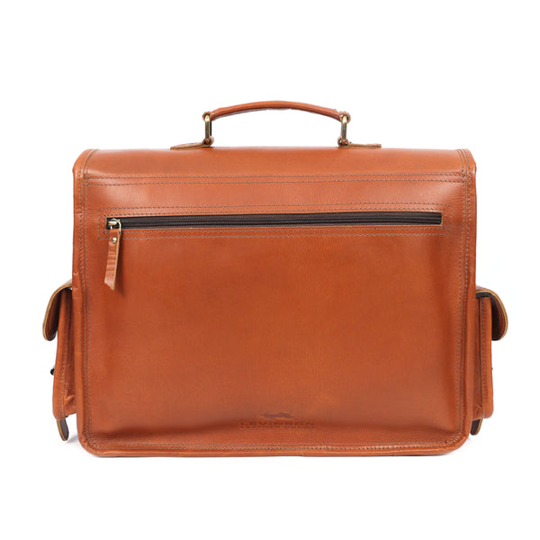 Brown Full-Grain Buffalo Leather Messenger Bag