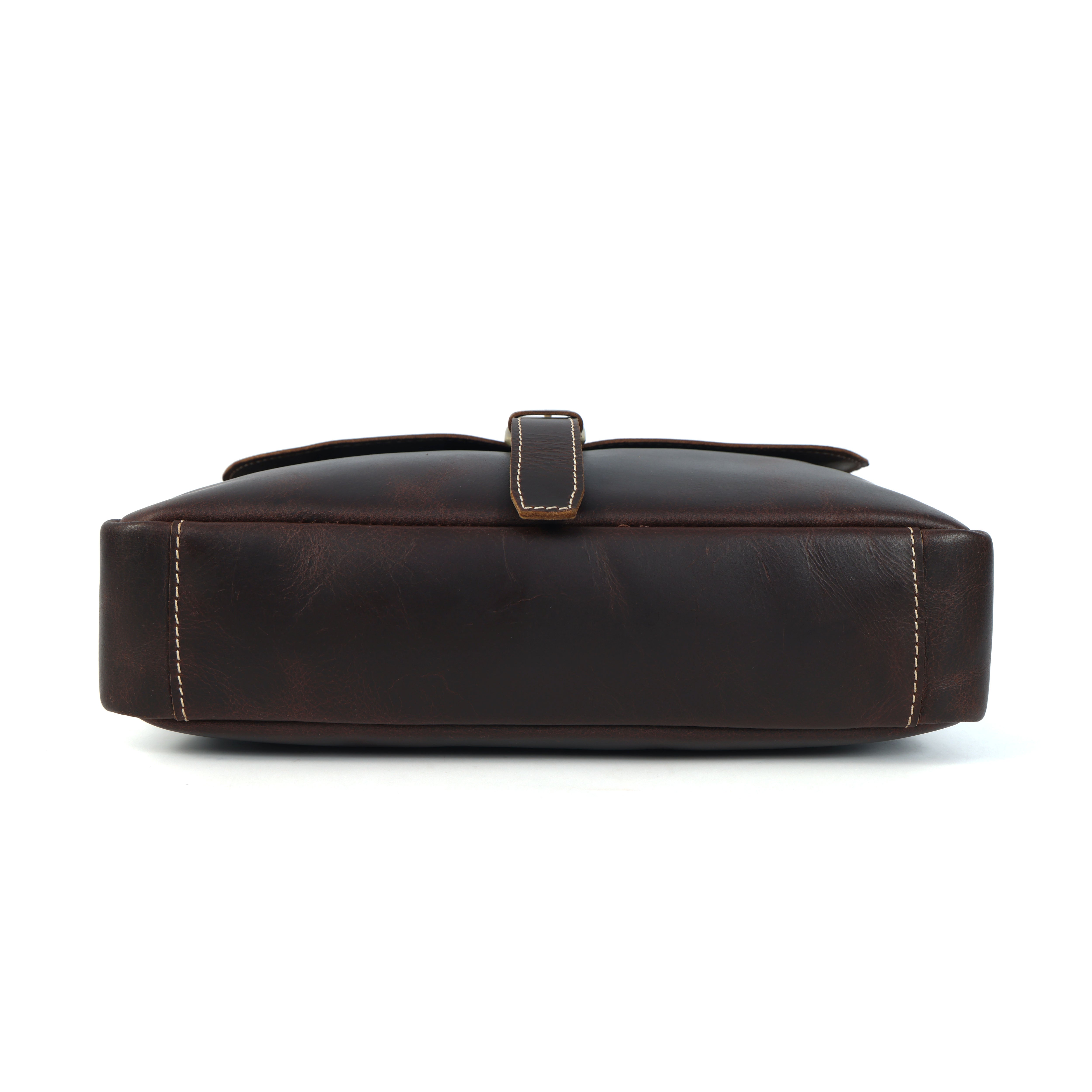Archer Full-Grain Buffalo Leather Messenger Bag – Handmade Work Satchel