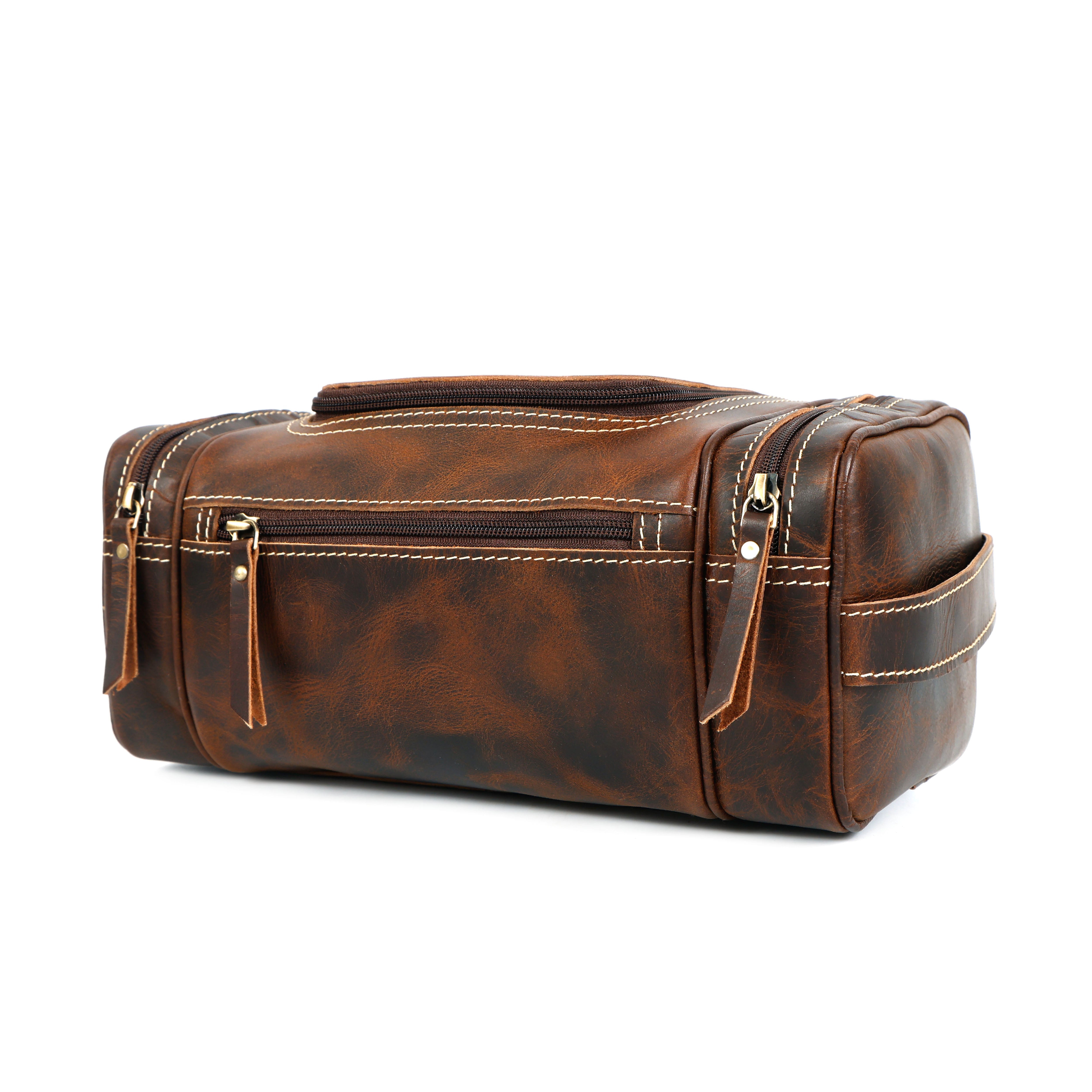 Premium Buffalo Leather Rolling Travel & Work Combo Set