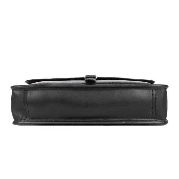 Midnight Black Buffalo Leather Messenger Bag – Men's Work & Laptop Satchel