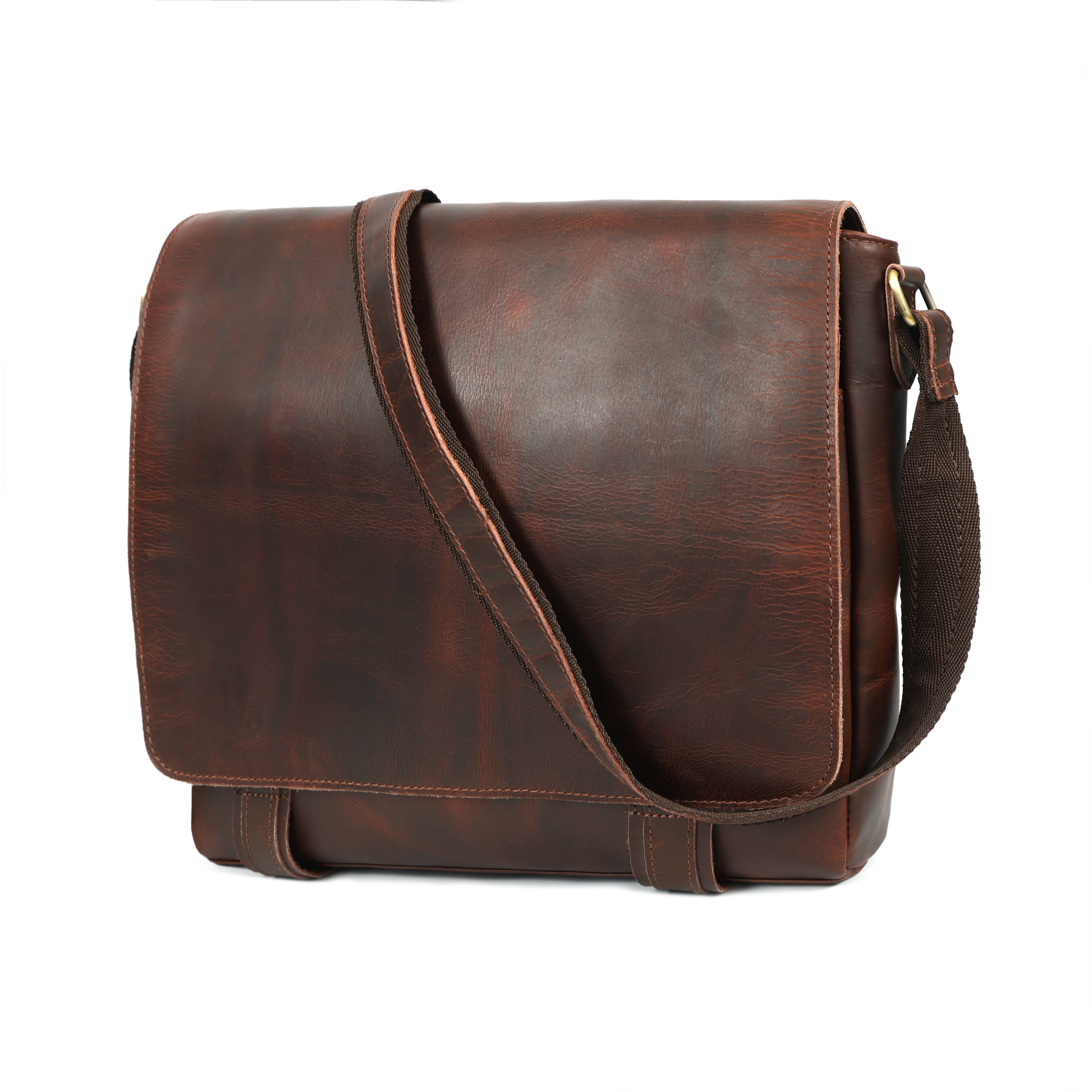 Brice Men's Buffalo Leather Messenger Bag – Vintage Work & Everyday Satchel