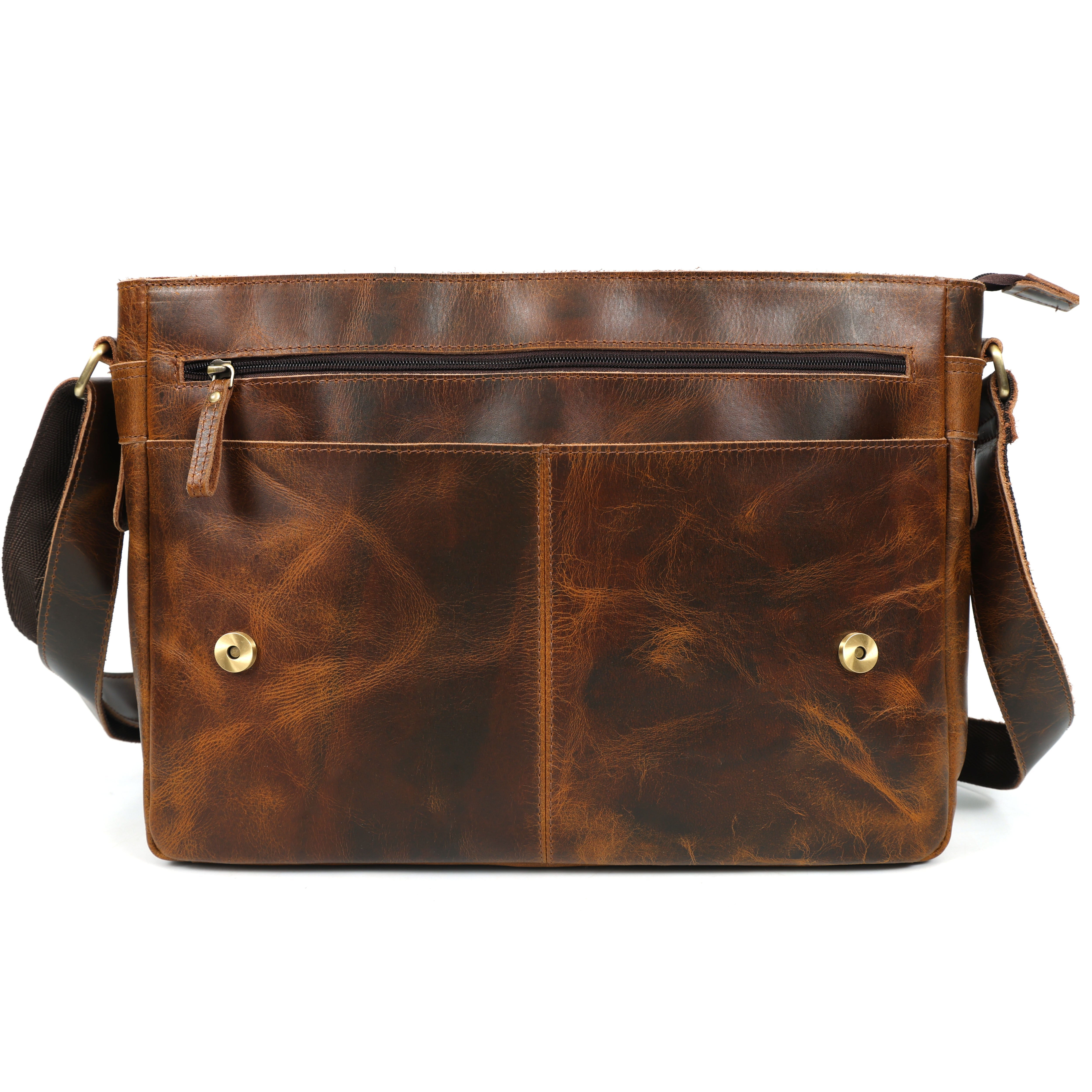 Sawyer Men's Buffalo Leather Messenger Bag – Vintage Work Satchel