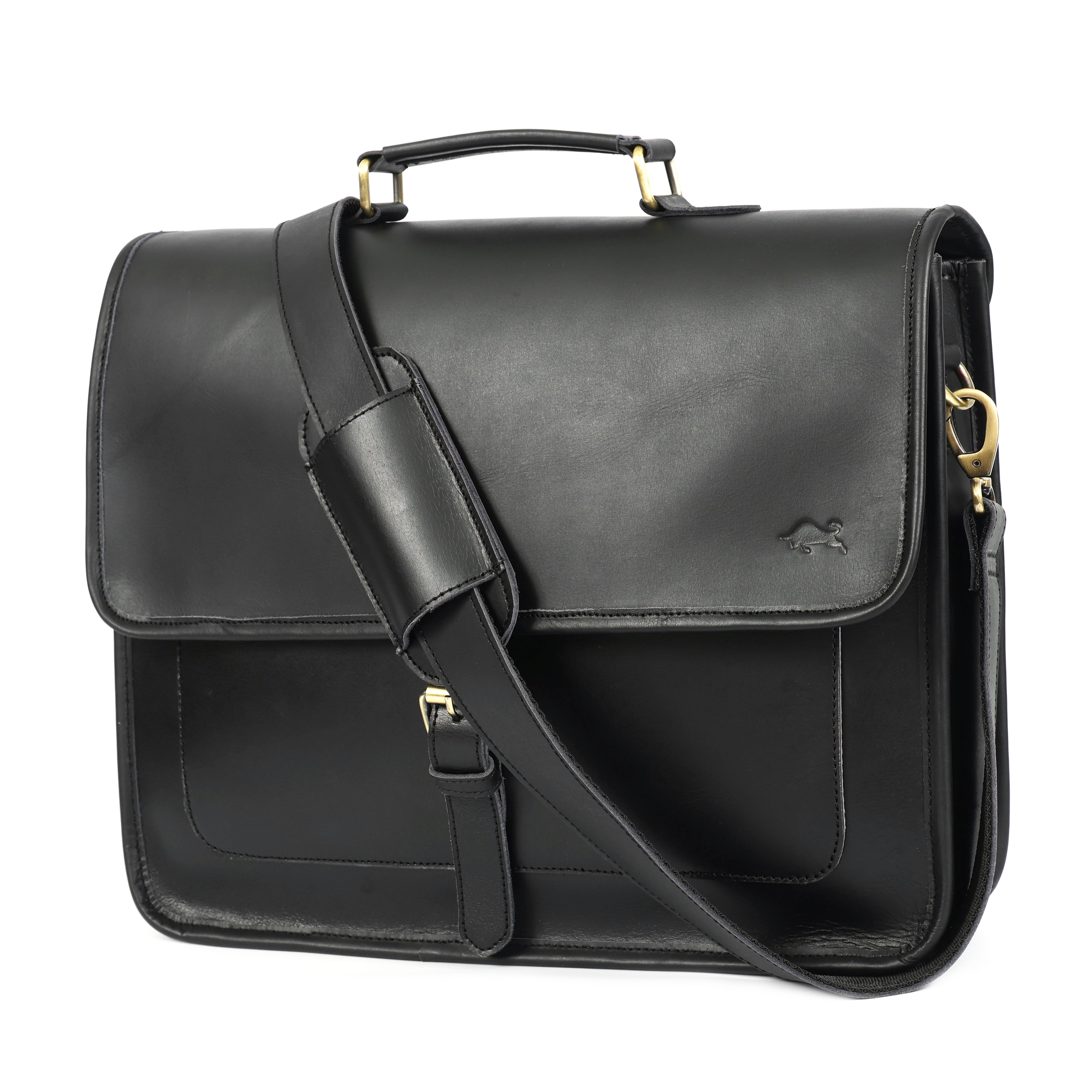 Premium Black Leather Travel & Work Combo Set