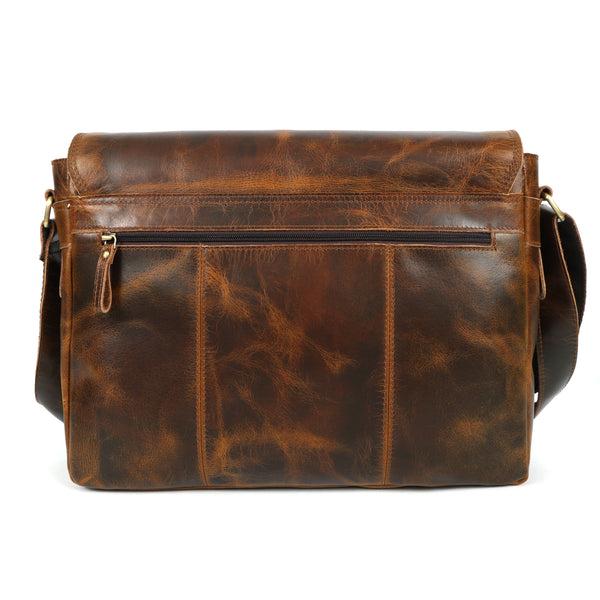 Sawyer Men's Buffalo Leather Messenger Bag – Vintage Work Satchel