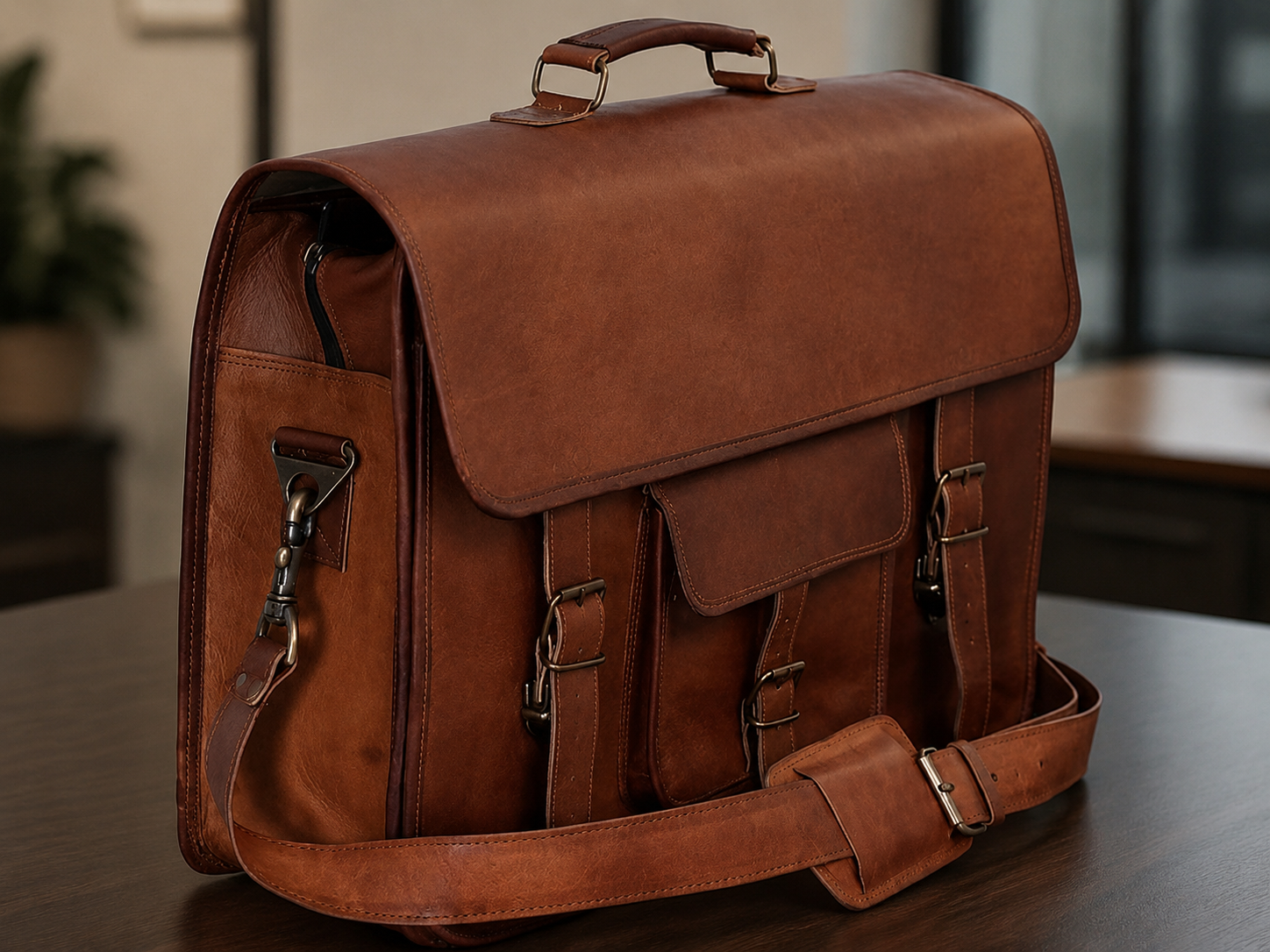 Grove Leather Messenger Bag – Classic Work & Everyday Satchel