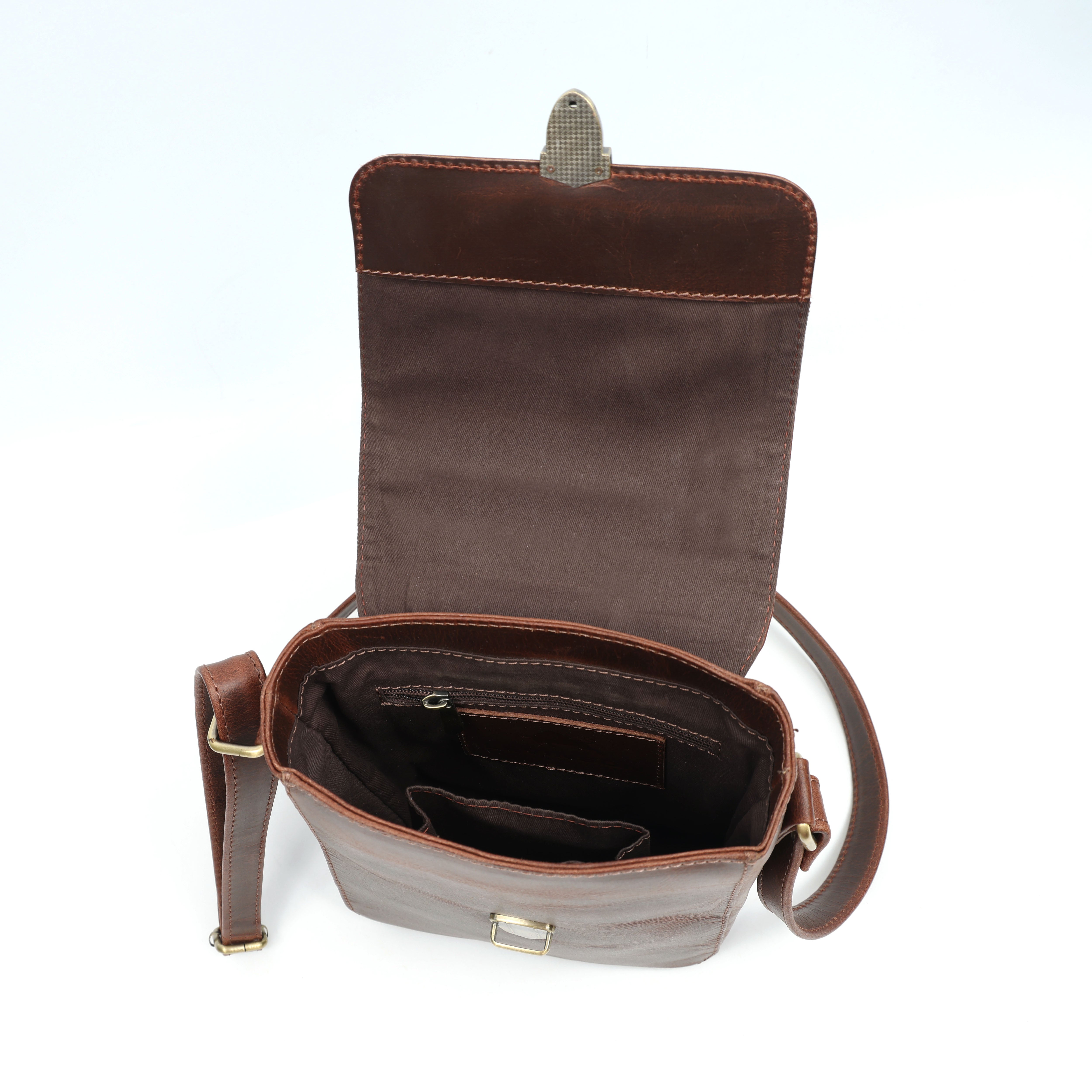 Mini Valley Full-Grain Buffalo Leather Satchel – Compact Crossbody Messenger Bag