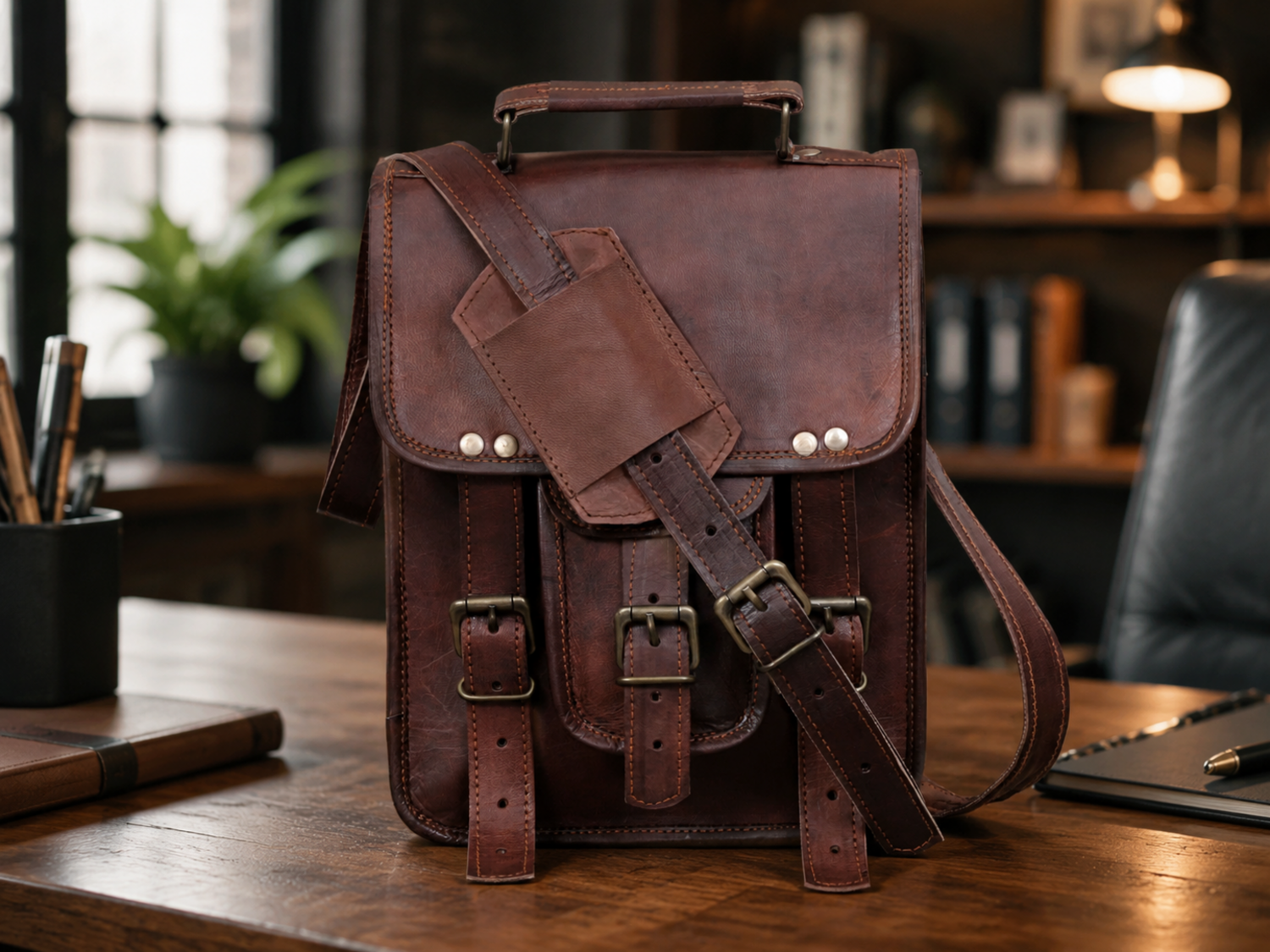 Windsor Vintage Goat Leather Crossbody Bag – Tablet & Everyday Shoulder Bag