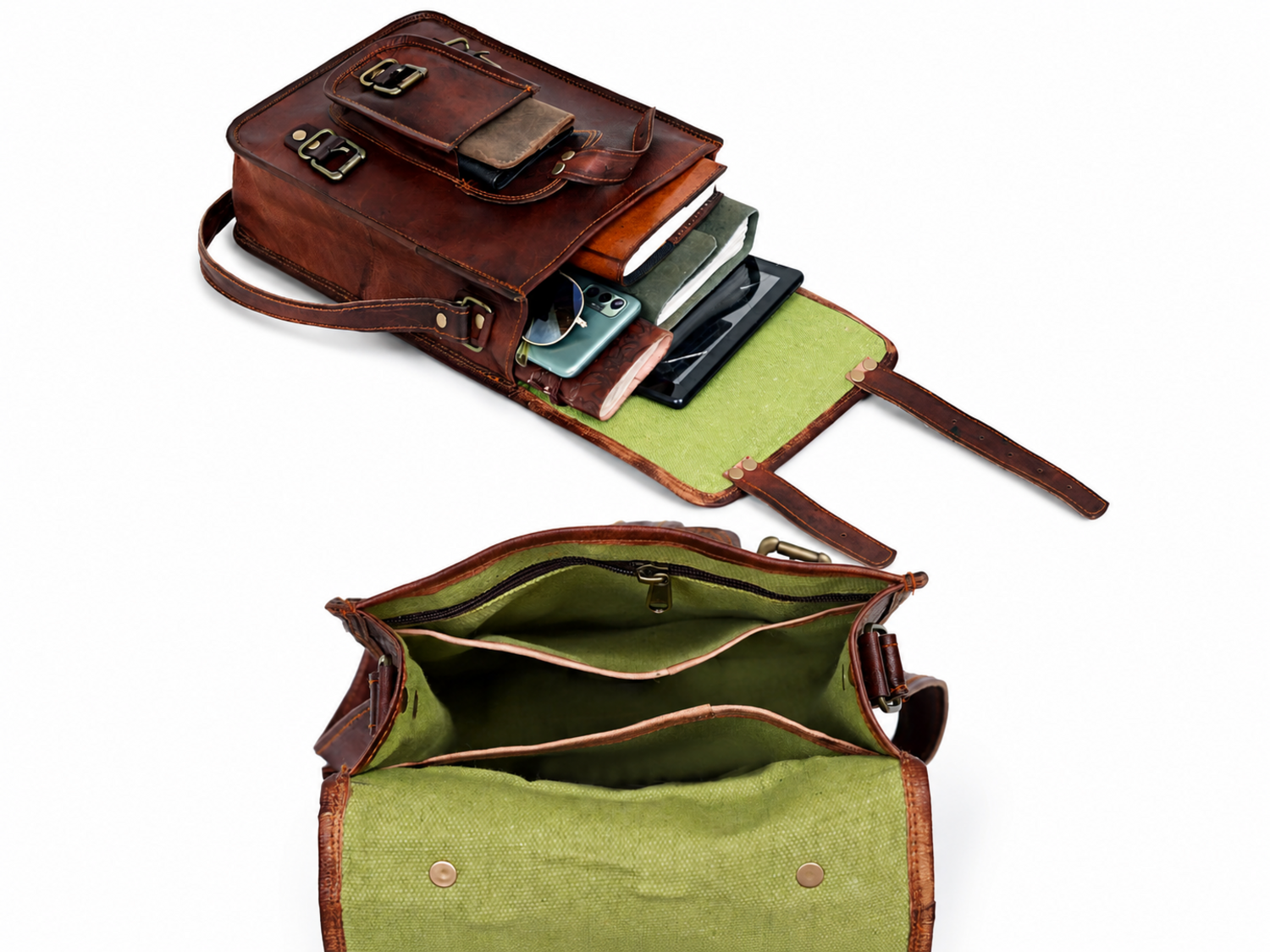 Windsor Vintage Goat Leather Crossbody Bag – Tablet & Everyday Shoulder Bag