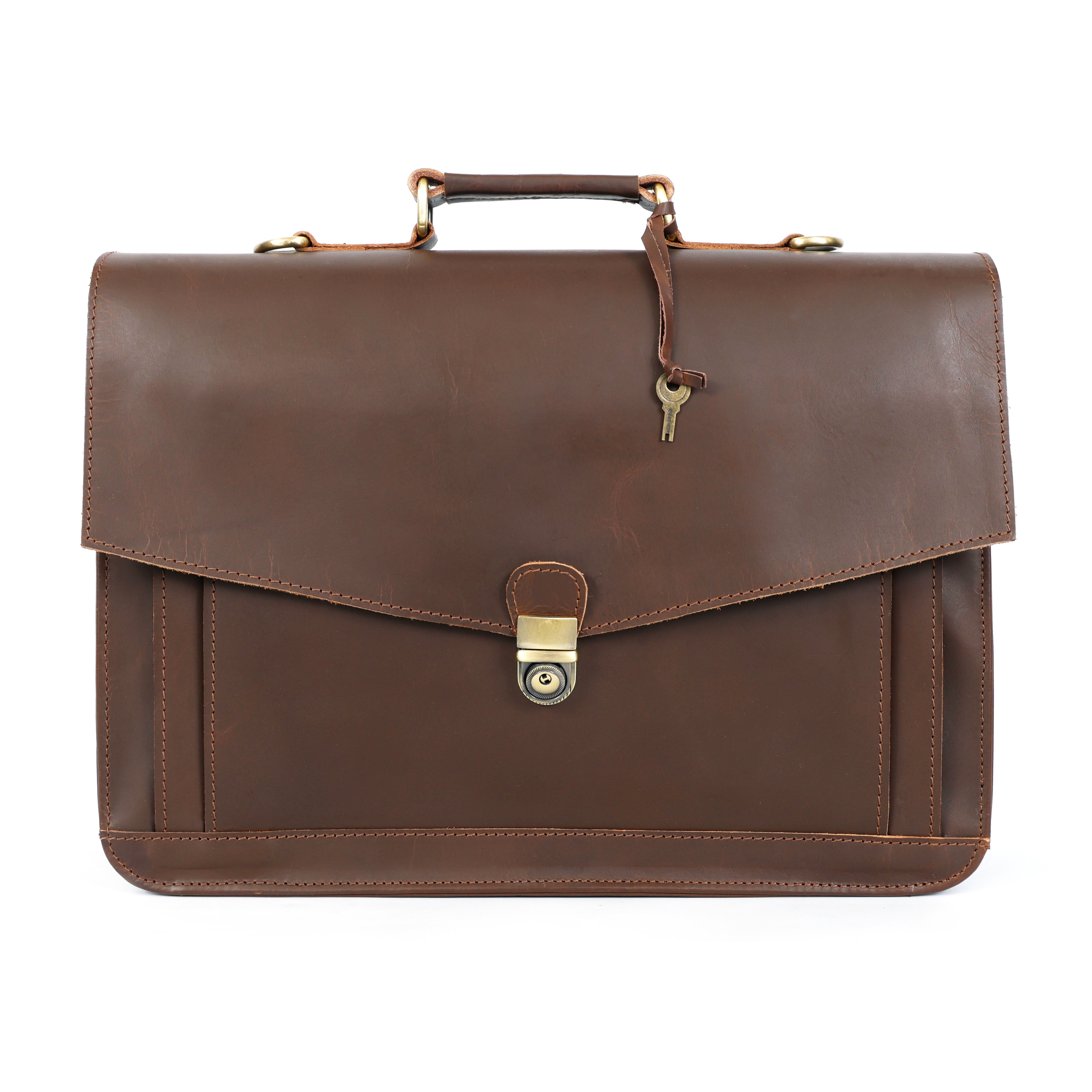 Bennett Men's Buffalo Leather Messenger Bag – Vintage Work Satchel