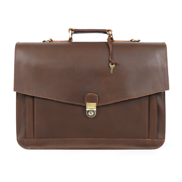 Bennett Men's Buffalo Leather Messenger Bag – Vintage Work Satchel