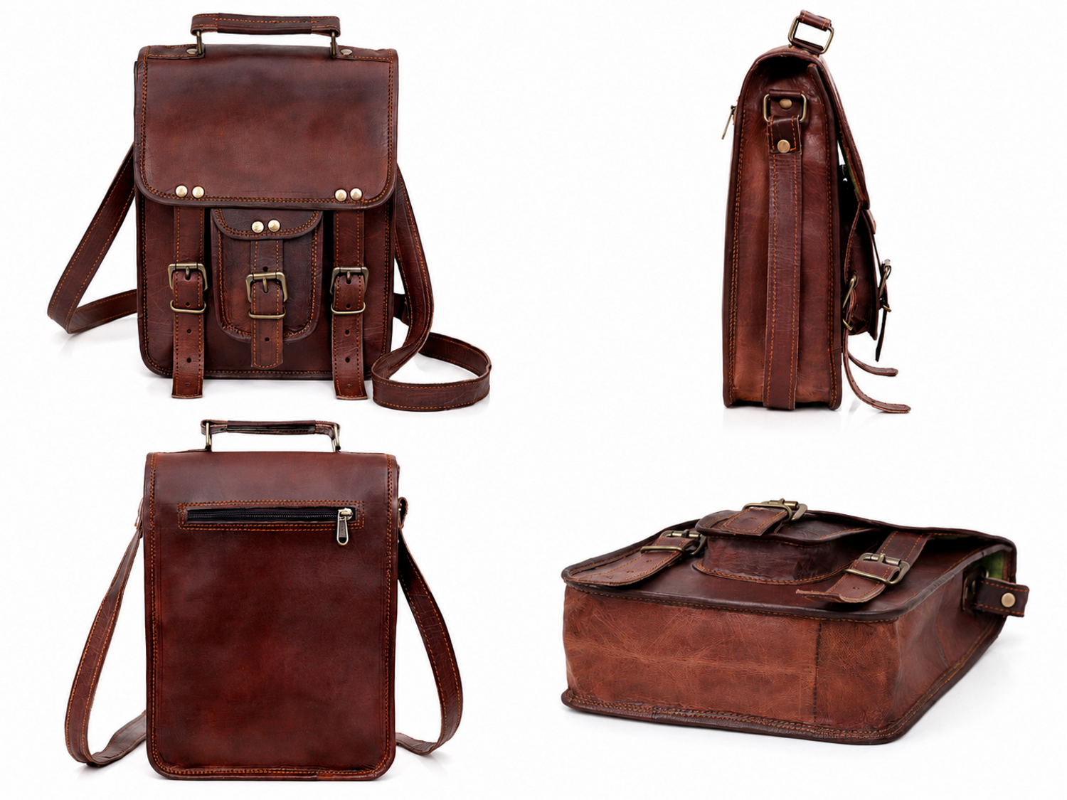 Windsor Vintage Goat Leather Crossbody Bag – Tablet & Everyday Shoulder Bag