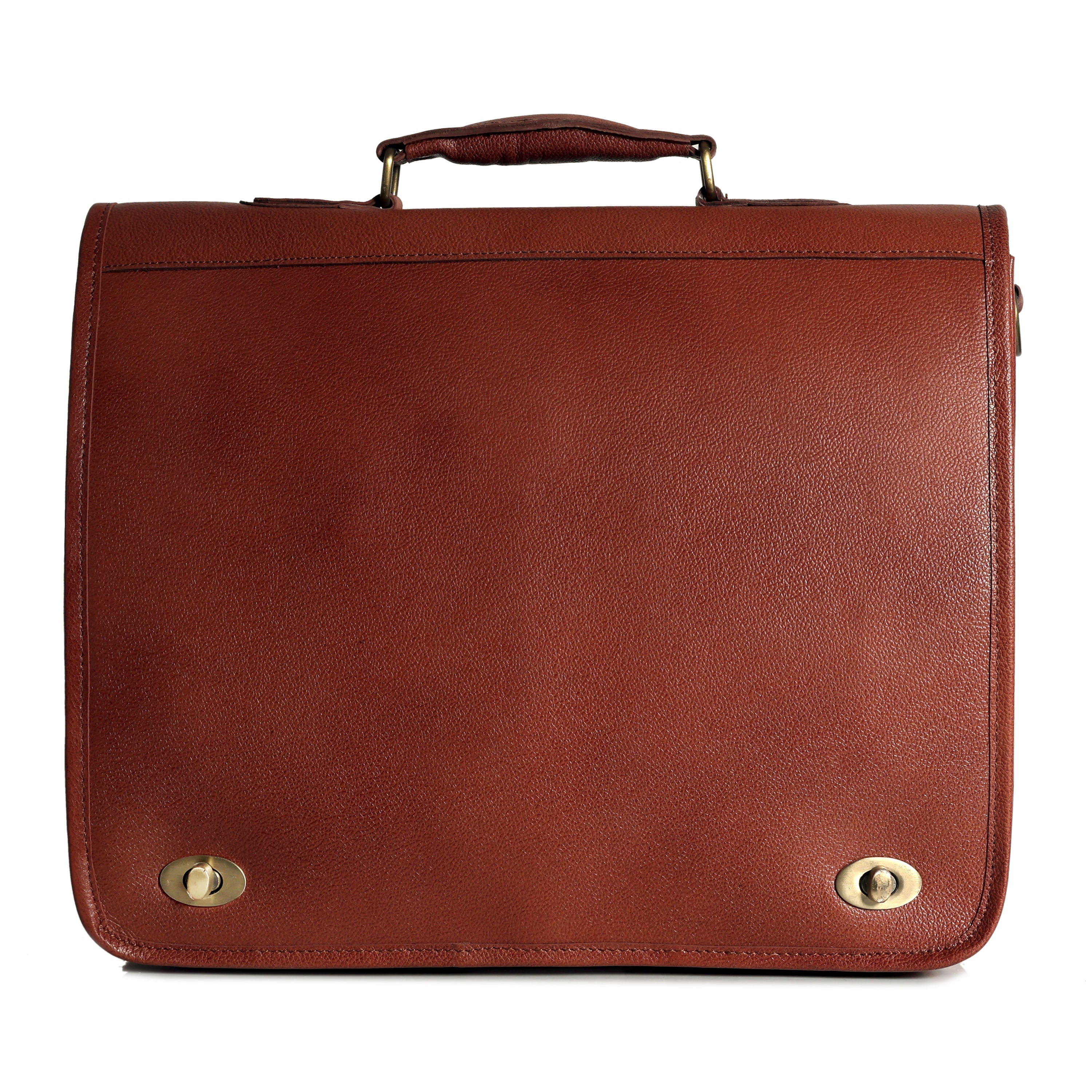 Tan Italy Lawyer Leather Briefcase Bag