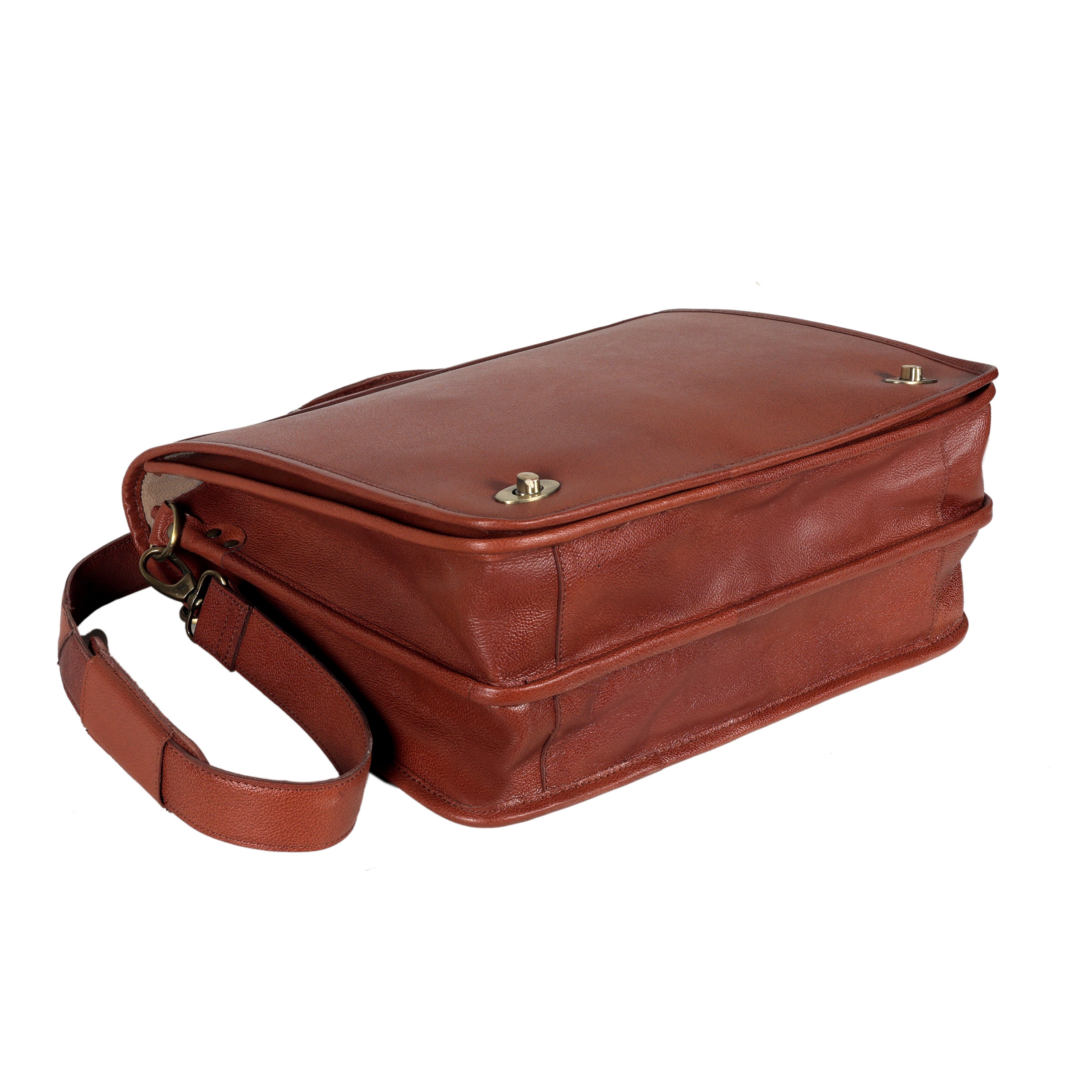 Tan Italy Lawyer Leather Briefcase Bag