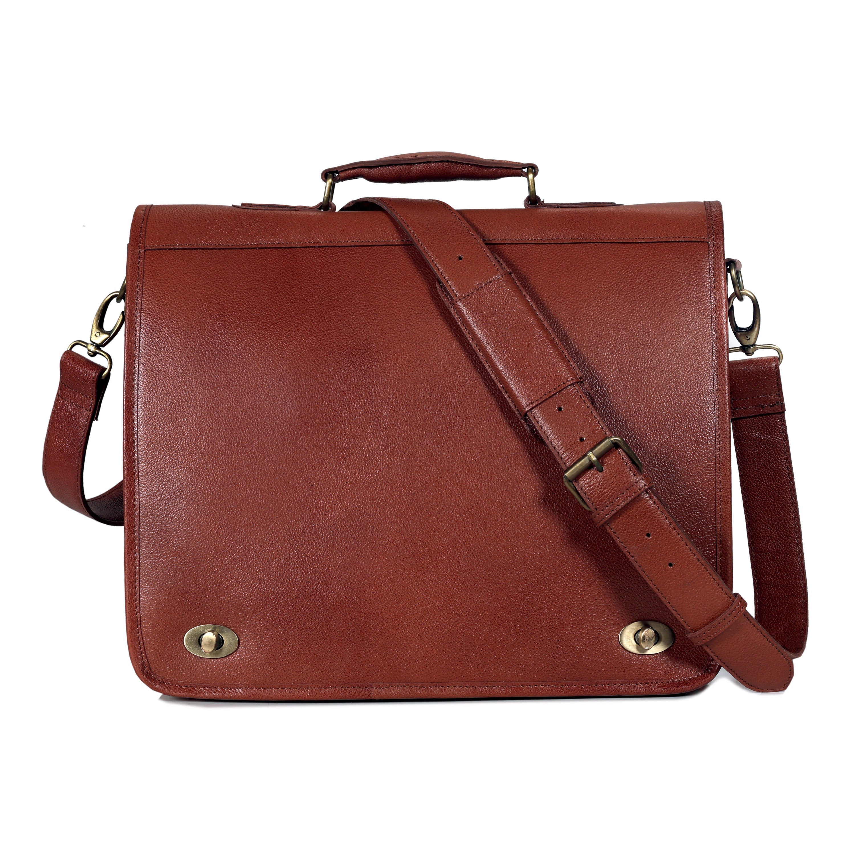 Tan Italy Lawyer Leather Briefcase Bag