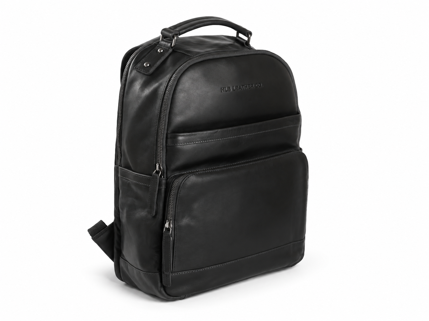 Leather Laptop Backpack Black Austin