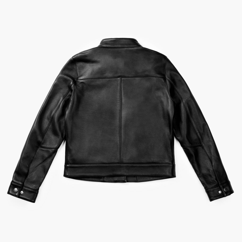 Women’s Black Lambskin Leather Racer Jacket