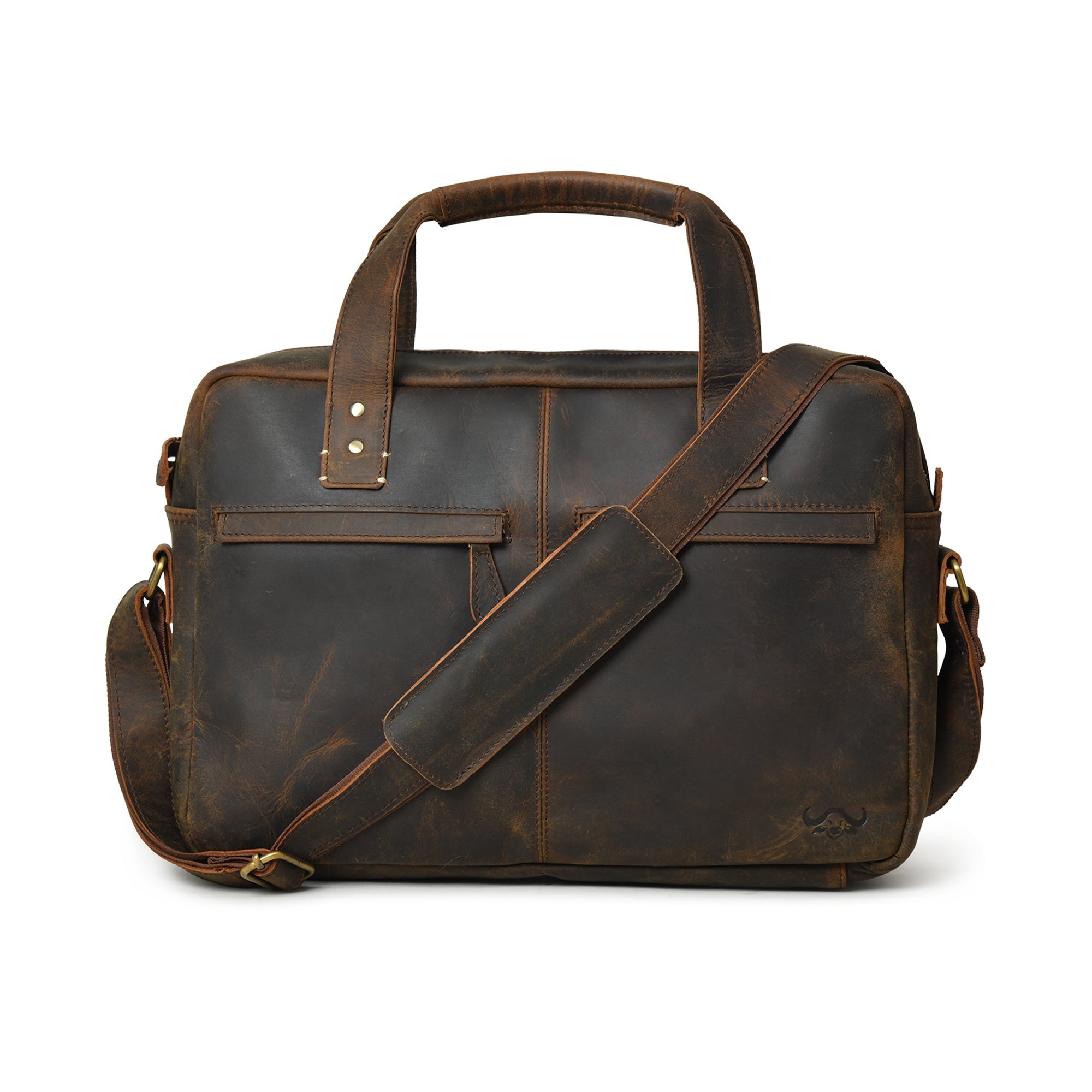 Vintage Buffalo Leather Laptop Bag