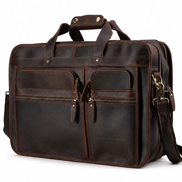 Mason Buffalo Leather Briefcase