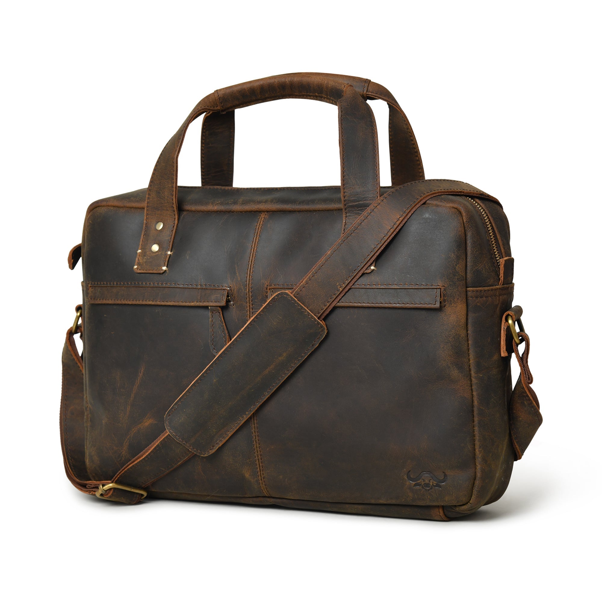 Vintage Buffalo Leather Laptop Bag