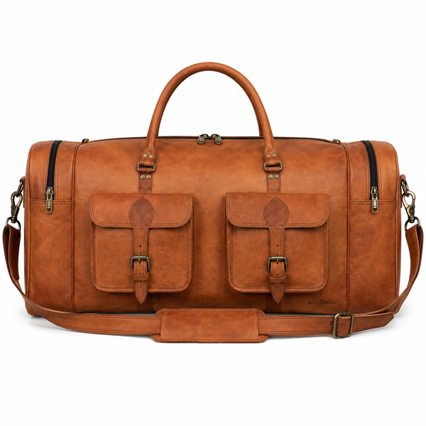 Leather Duffel Bag 30 inch Large Travel Bag Gym Sports Overnight Weekender Bag by Komal s Passion Leather
