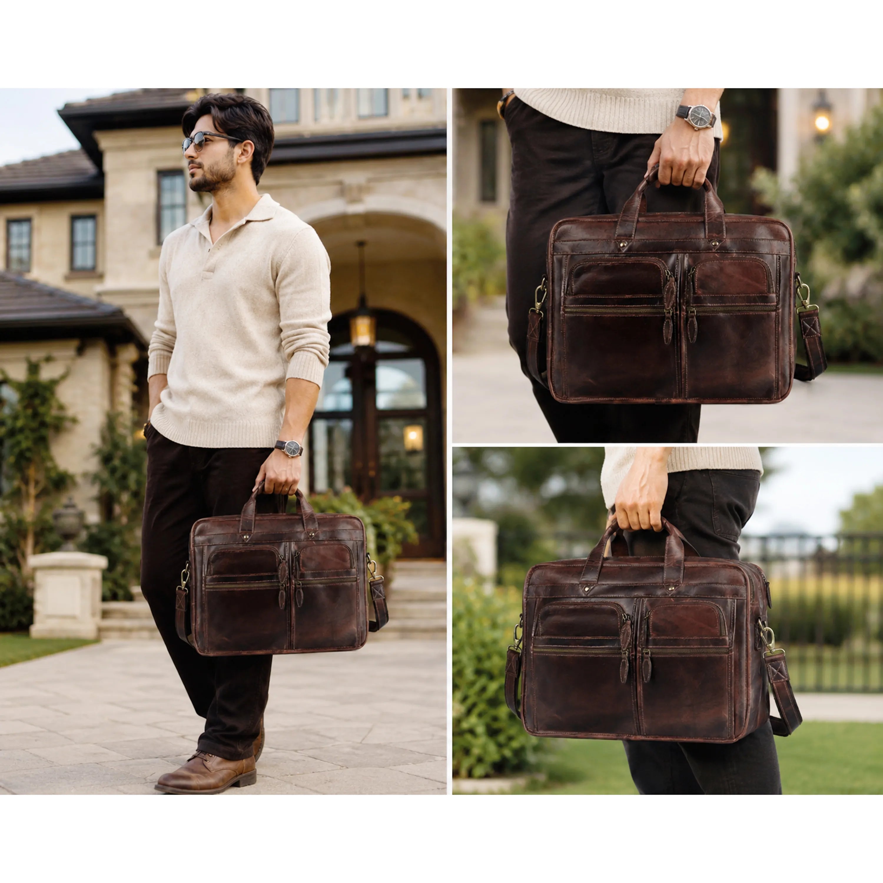 Farm Premium Buffalo Leather Briefcase