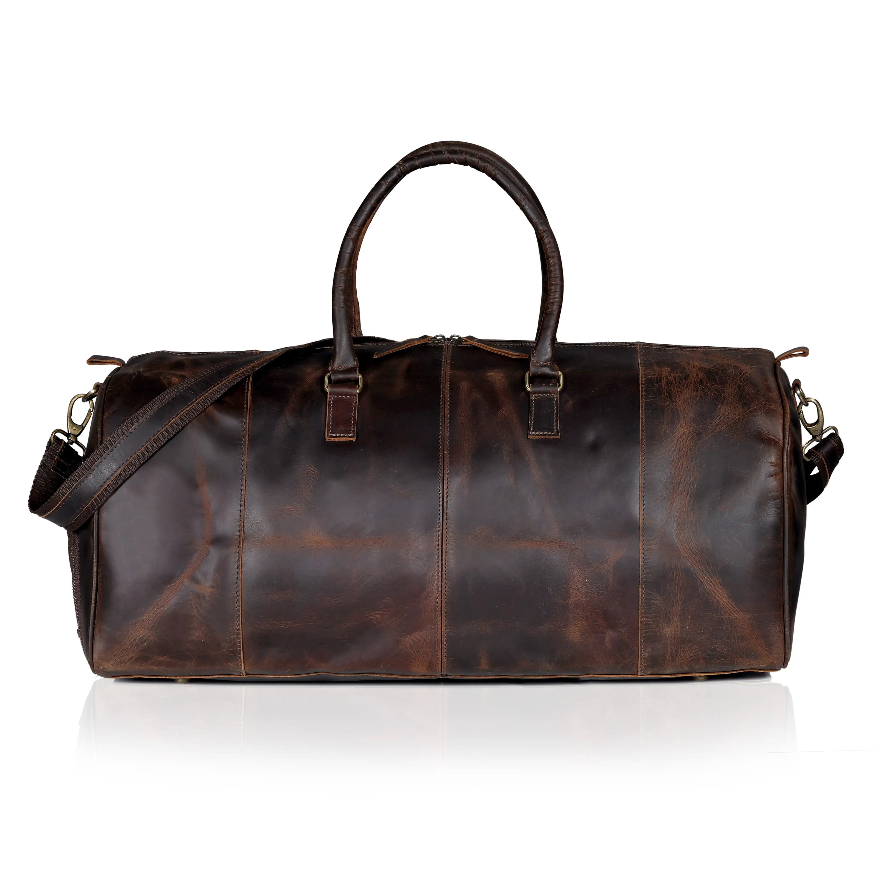 Mars Leather Duffel Bag For Men - Dark Brown