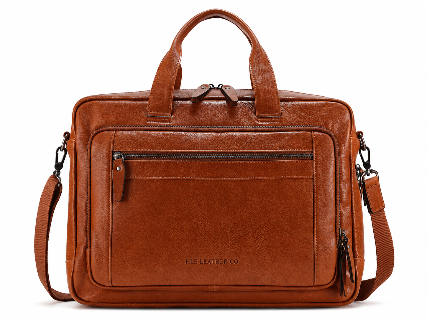 Vegetable-Tanned Full-Grain Leather Laptop Briefcase