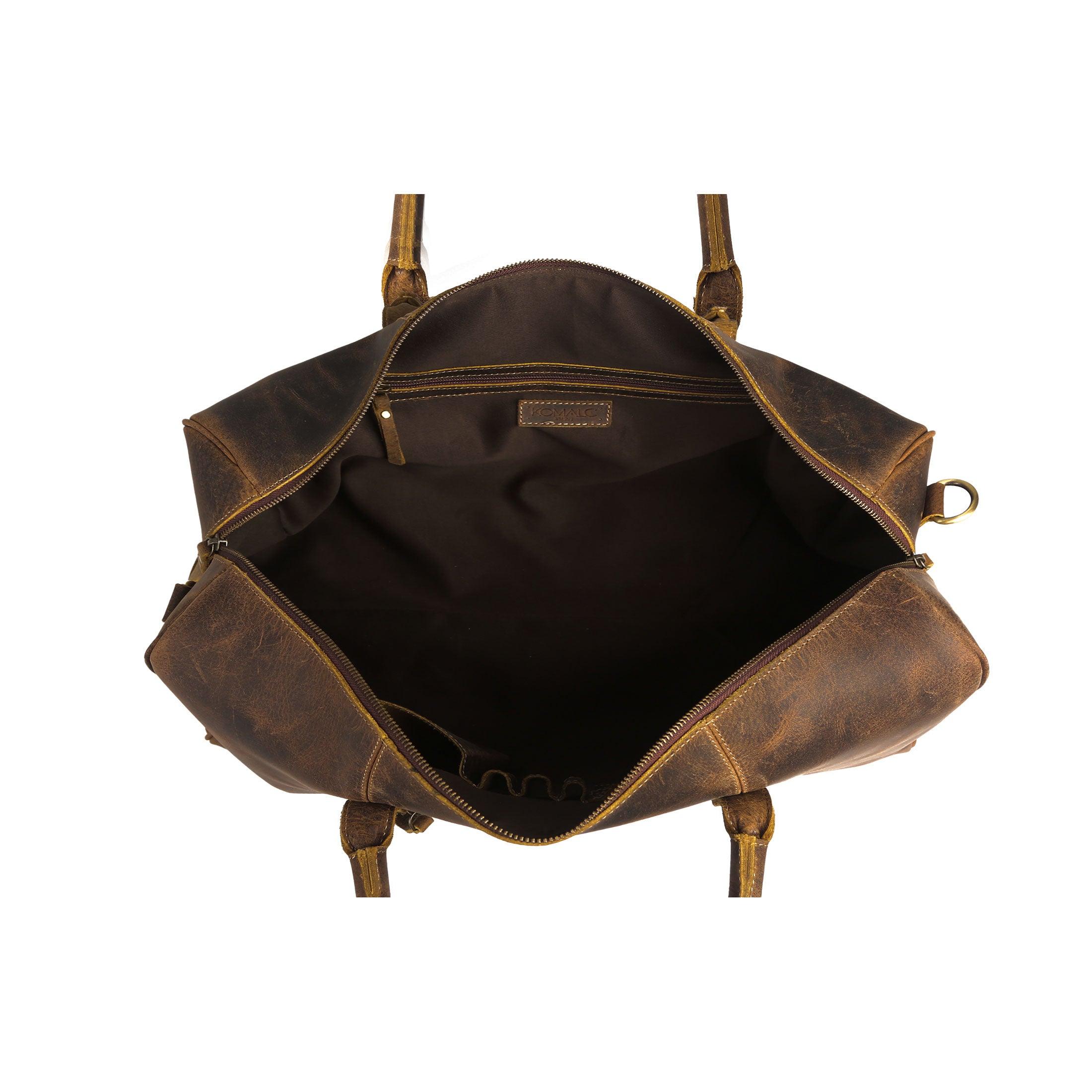 Leather 20-Inch Travel Duffel Bag for Men and Women - Full Grain Leather Overnight, Weekend, Gym, and Sports Bag