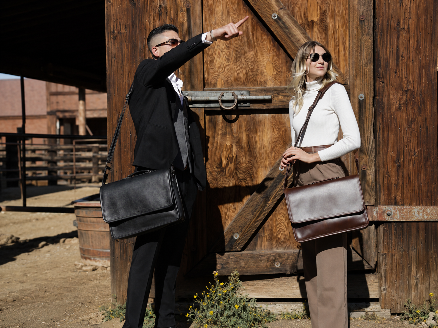 Premium Buffalo Leather Messenger Bag for Men