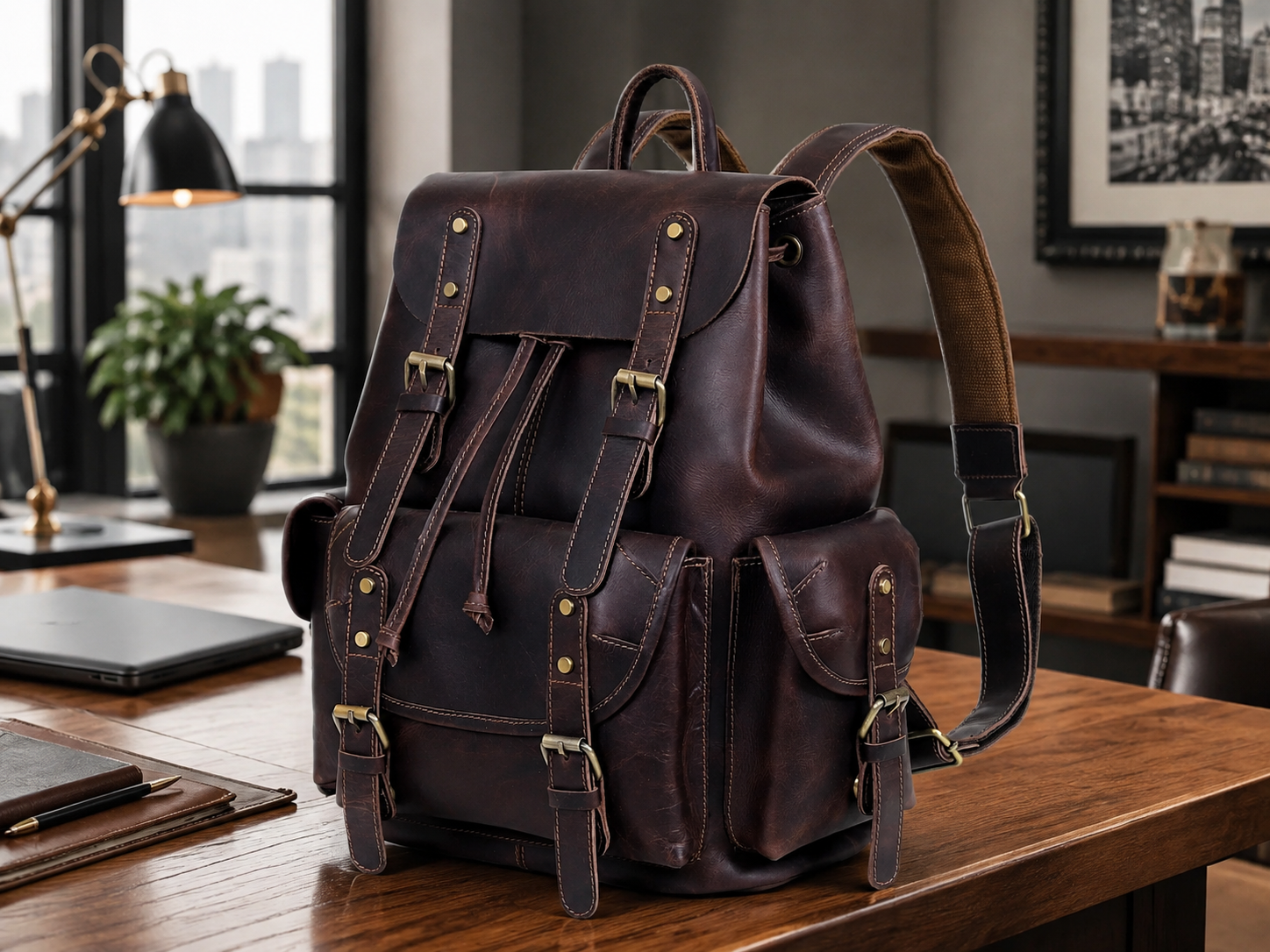 Robin Buffalo Leather Backpack