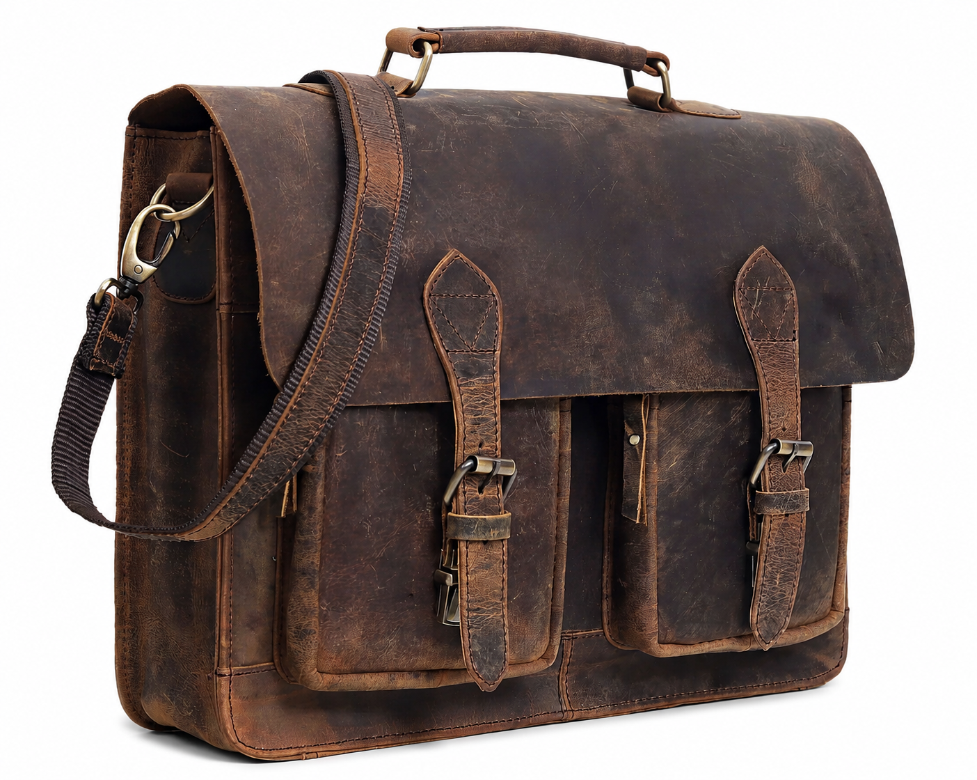 Premium Buffalo Leather Messenger Bag for Men