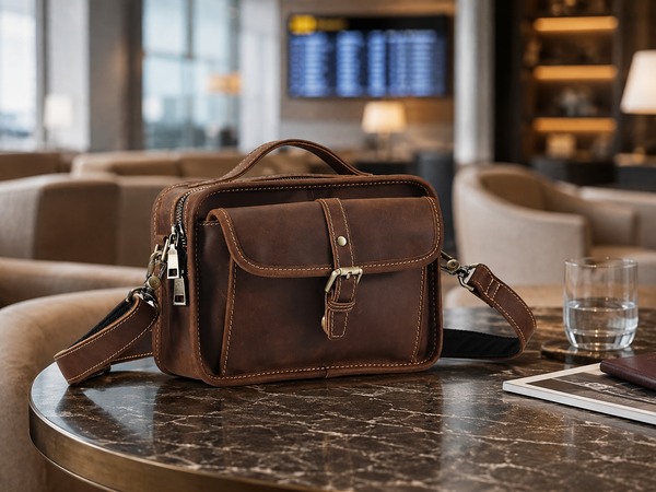 Vintage Full-Grain Leather Small Crossbody Satchel