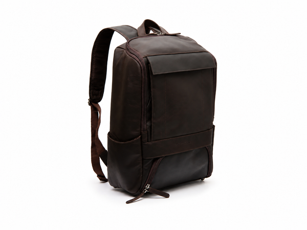 Leather Laptop Backpack Brown Rich