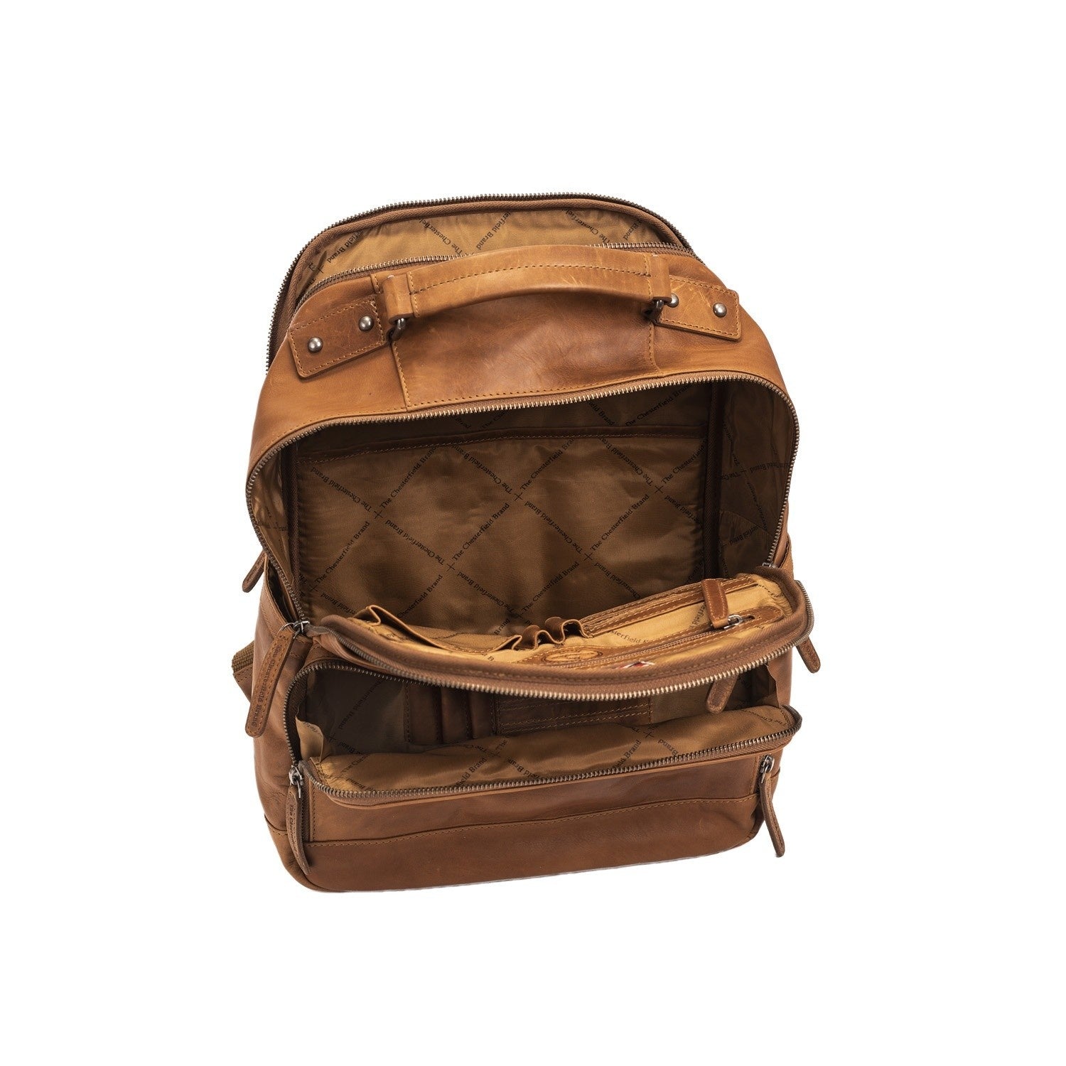 Leather Laptop Backpack Cognac Austin