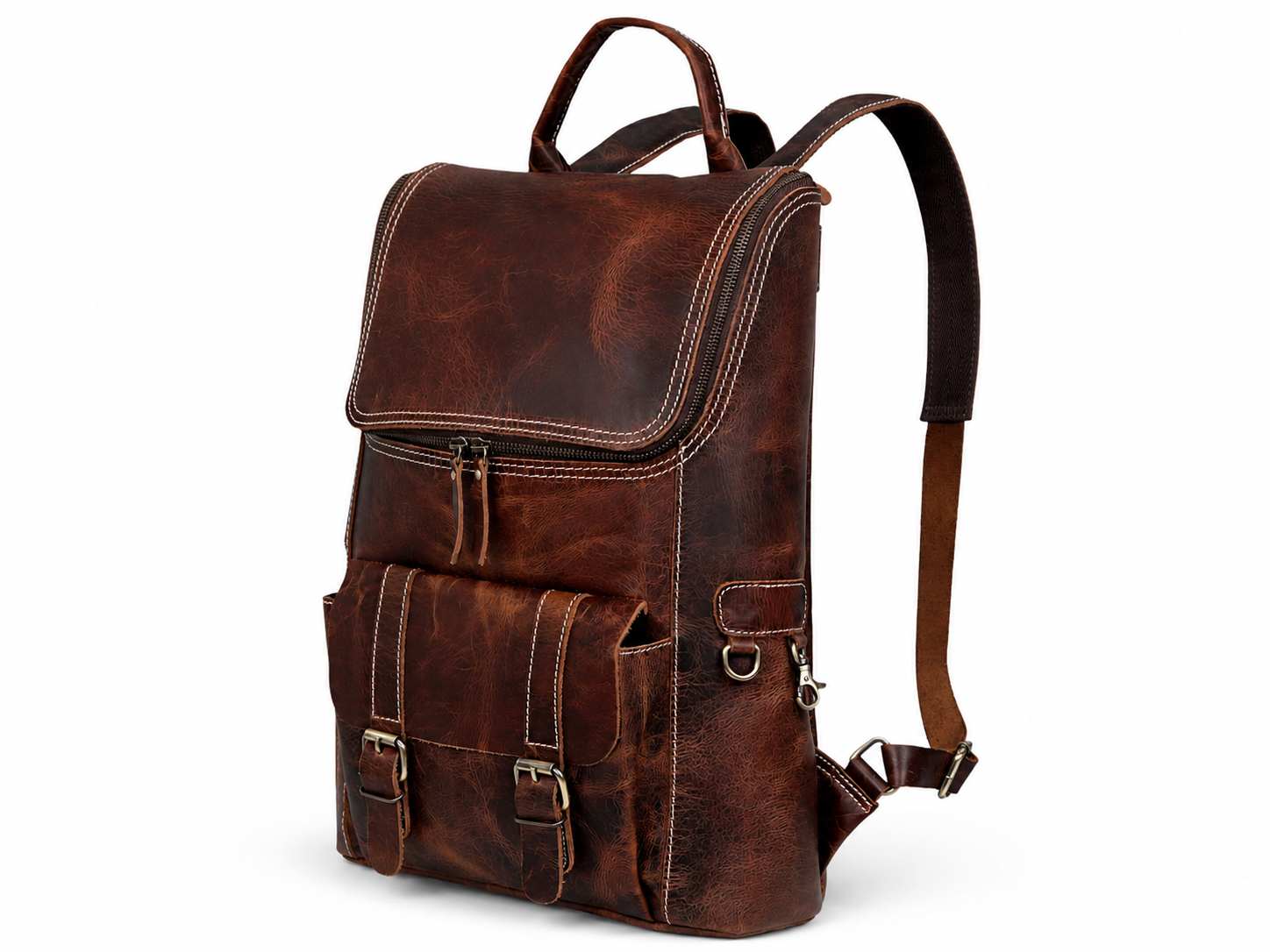 DLC Buffalo Leather Backpack - Brown