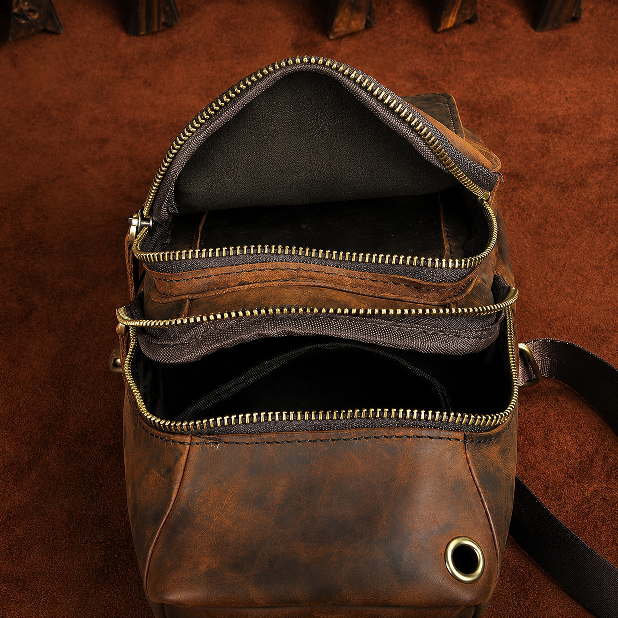 Cali Buffalo Leather Sling Bag