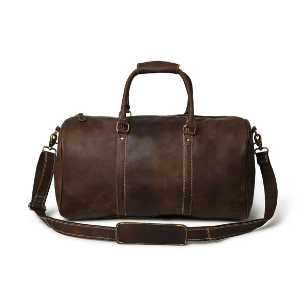 Leather Overnight Duffle Bag - Tuscan Ardor