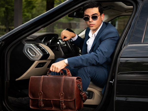 Full-Grain Buffalo Leather Messenger Bag