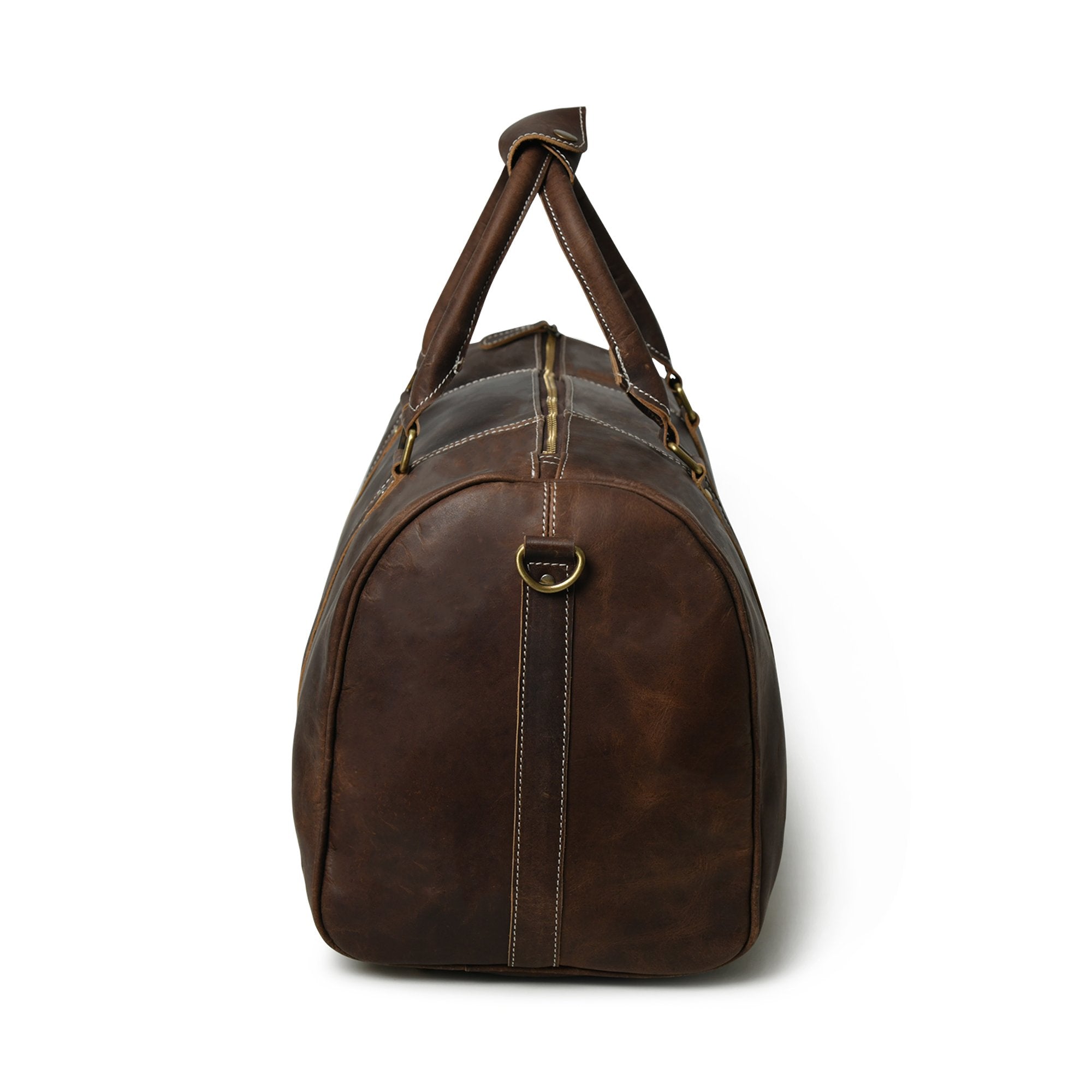 Leather Overnight Duffle Bag - Tuscan Ardor