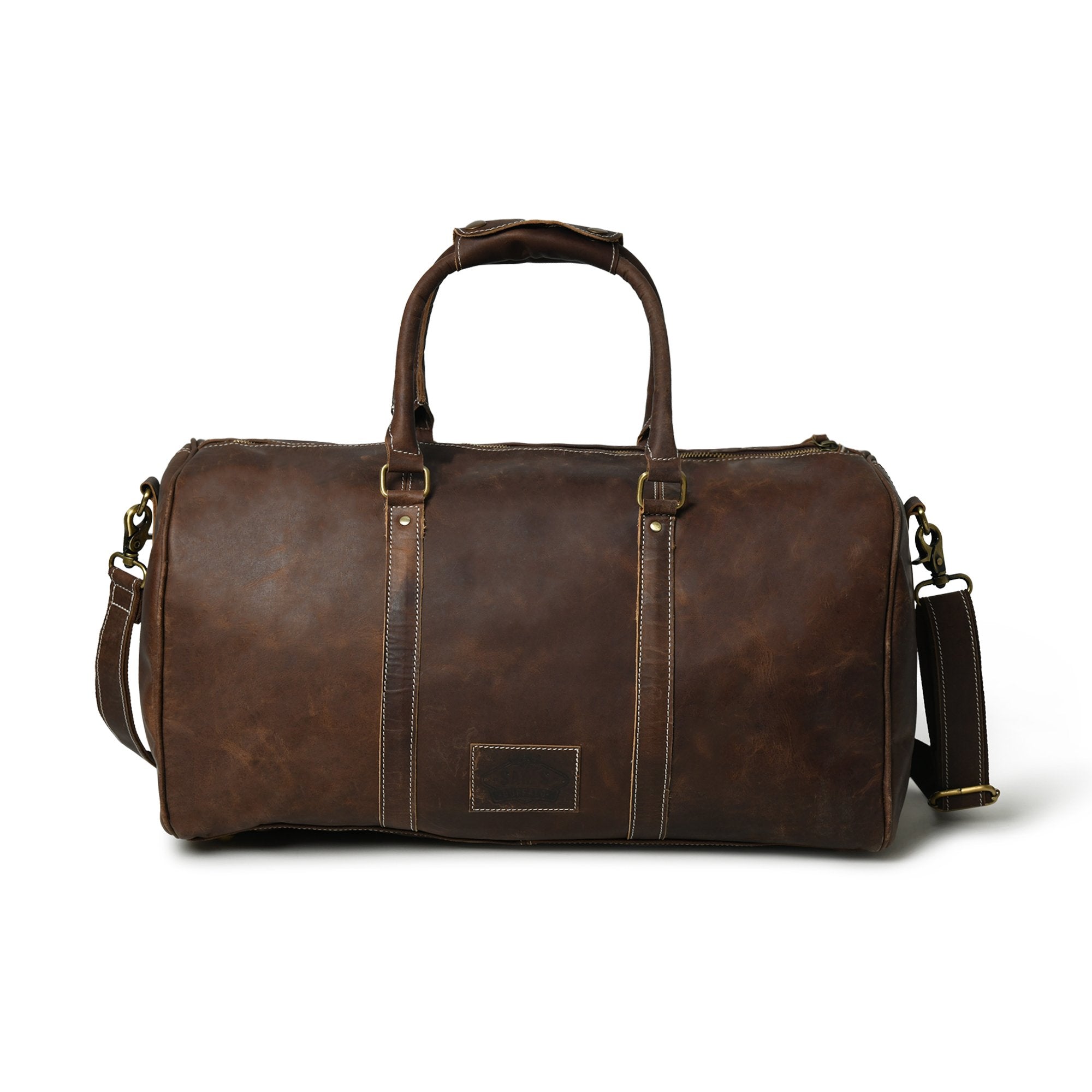 Leather Overnight Duffle Bag - Tuscan Ardor