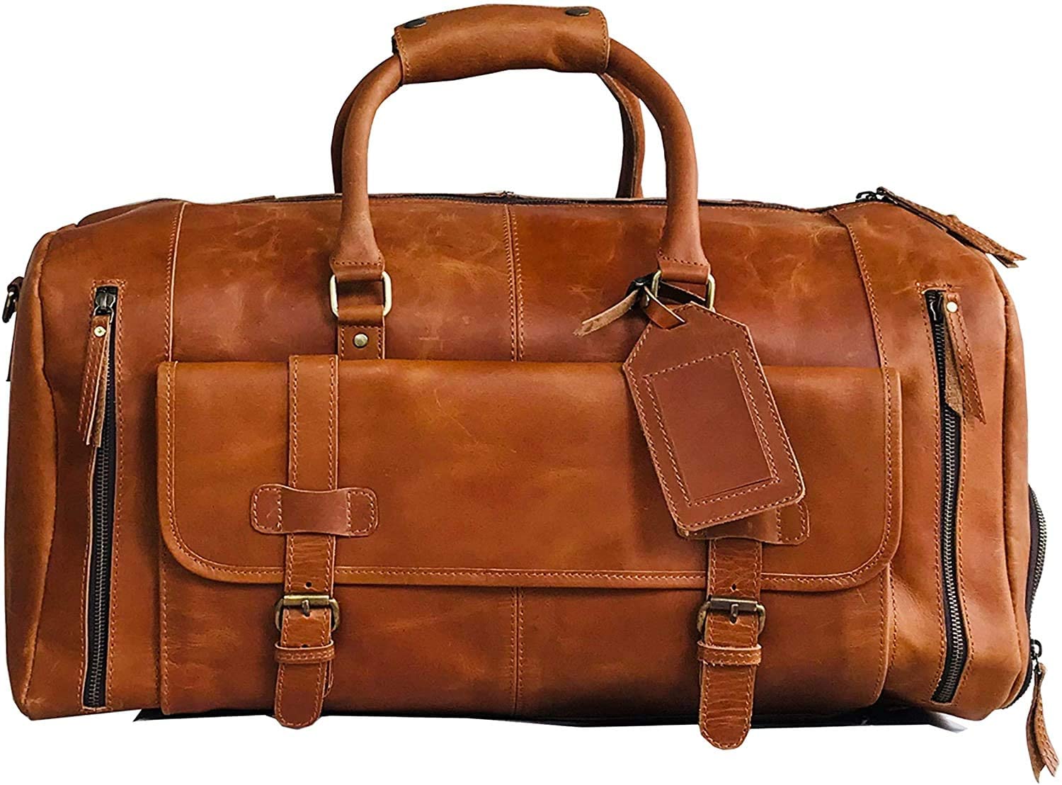 Denali Tan Shoe Leather Duffle Bag for Men