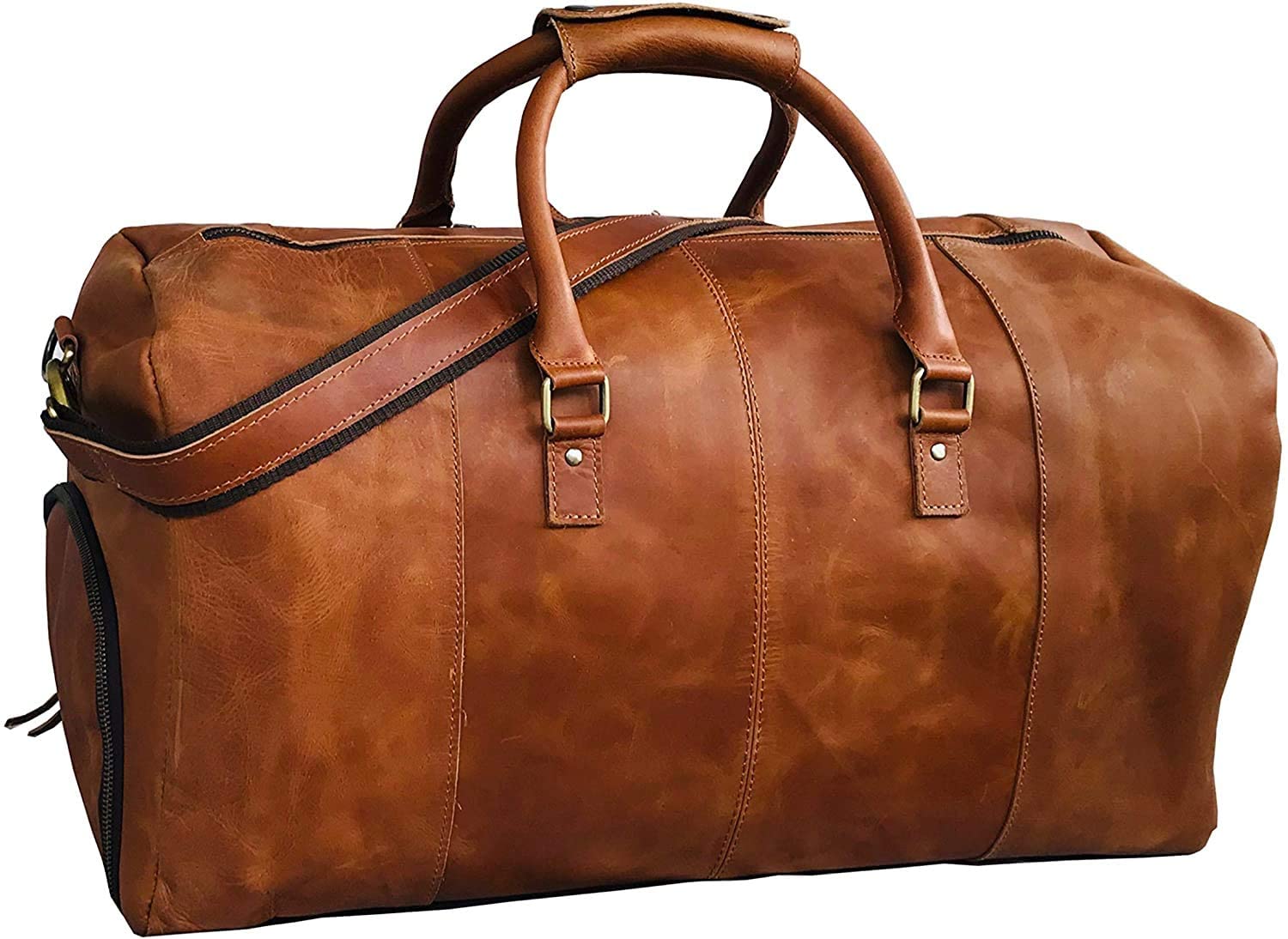 Denali Tan Shoe Leather Duffle Bag for Men
