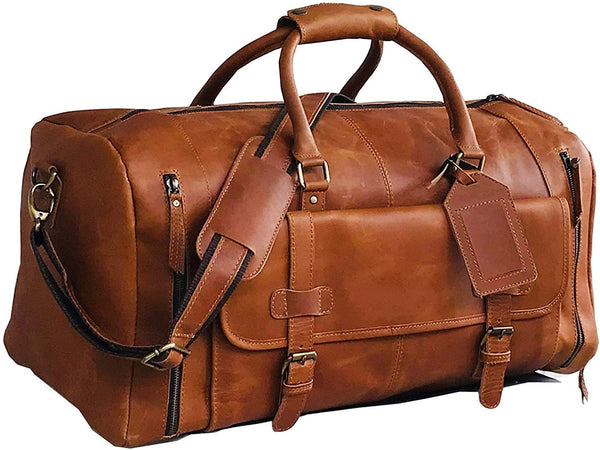 Denali Tan Shoe Leather Duffle Bag for Men