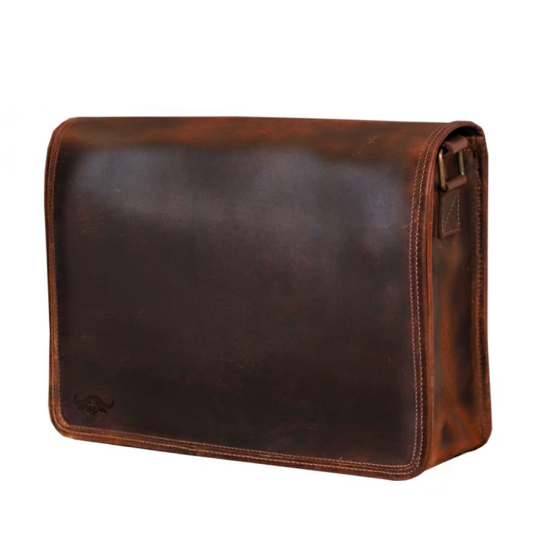 Leather Messenger Briefcase Bag