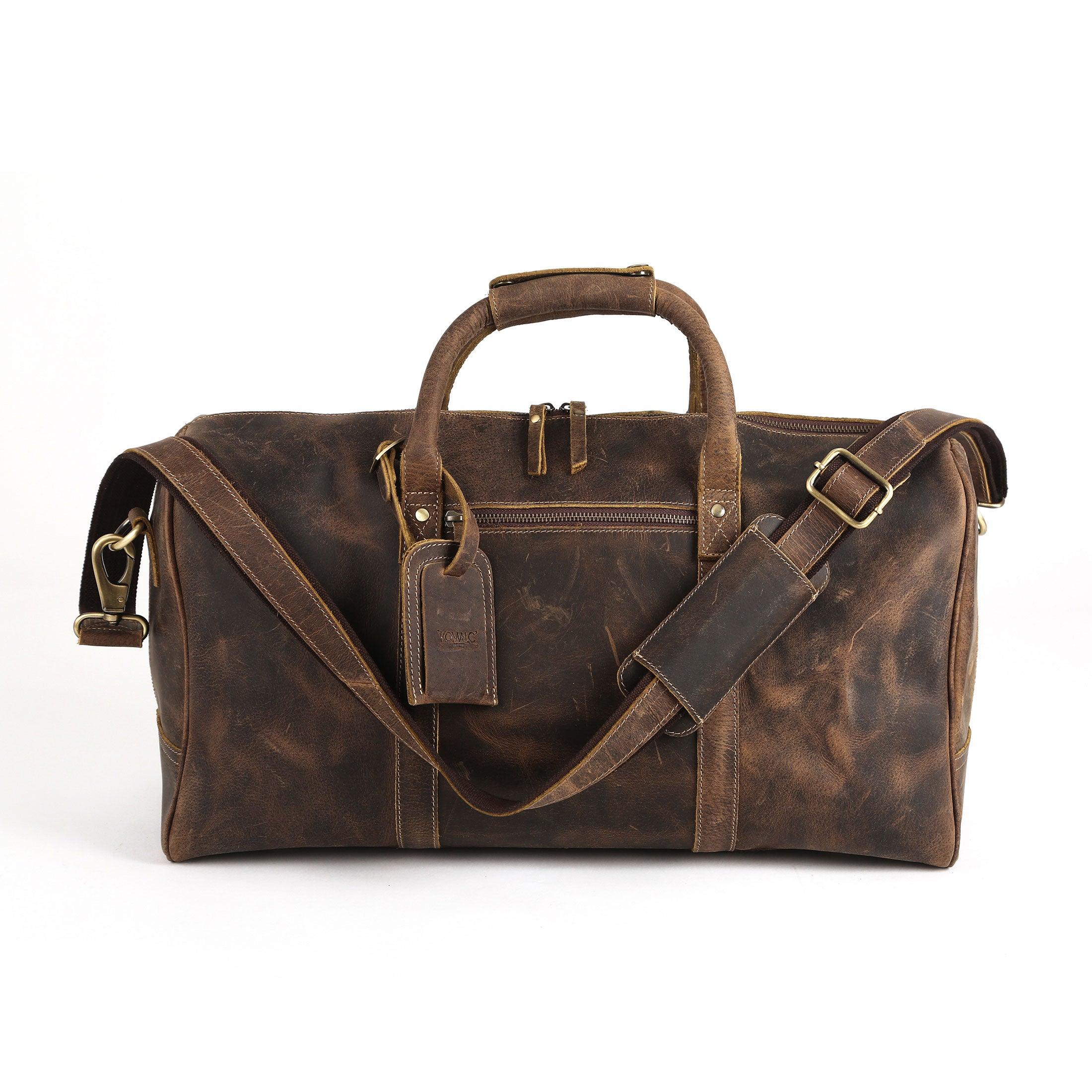 24-Inch Full Grain Leather Duffel Bag for Men & Women – Travel, Gym & Weekend Overnight Bag